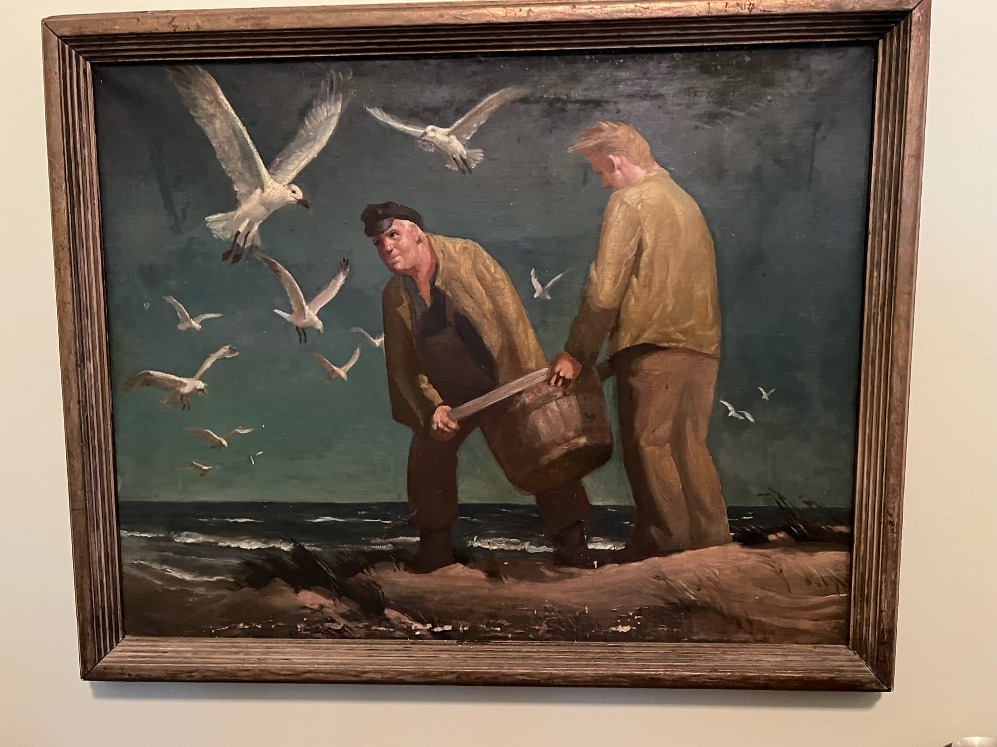 Clam Diggers On The Beach — detail