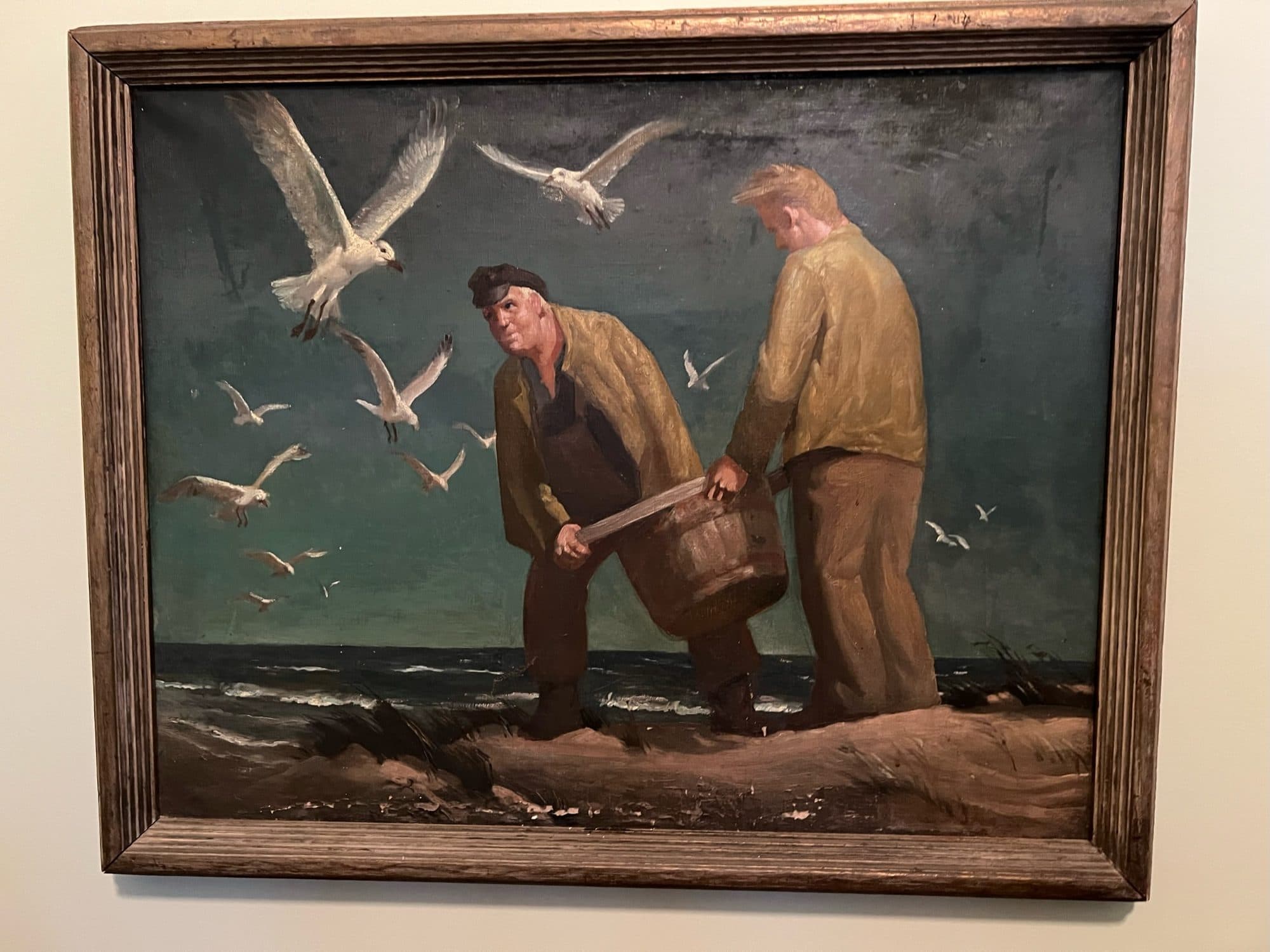 Clam Diggers On The Beach — detail