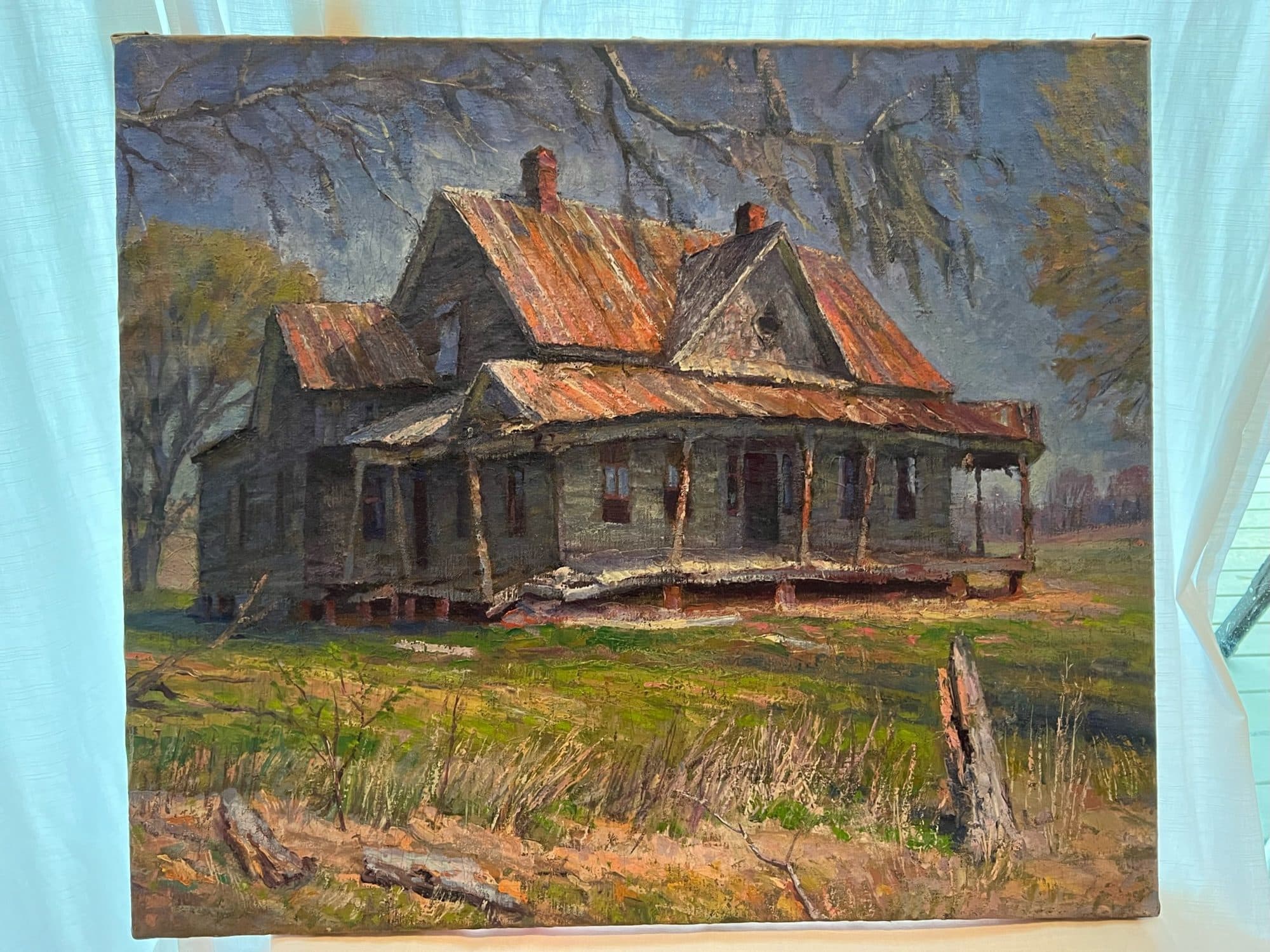 Old Homestead With Rusty Roof — detail