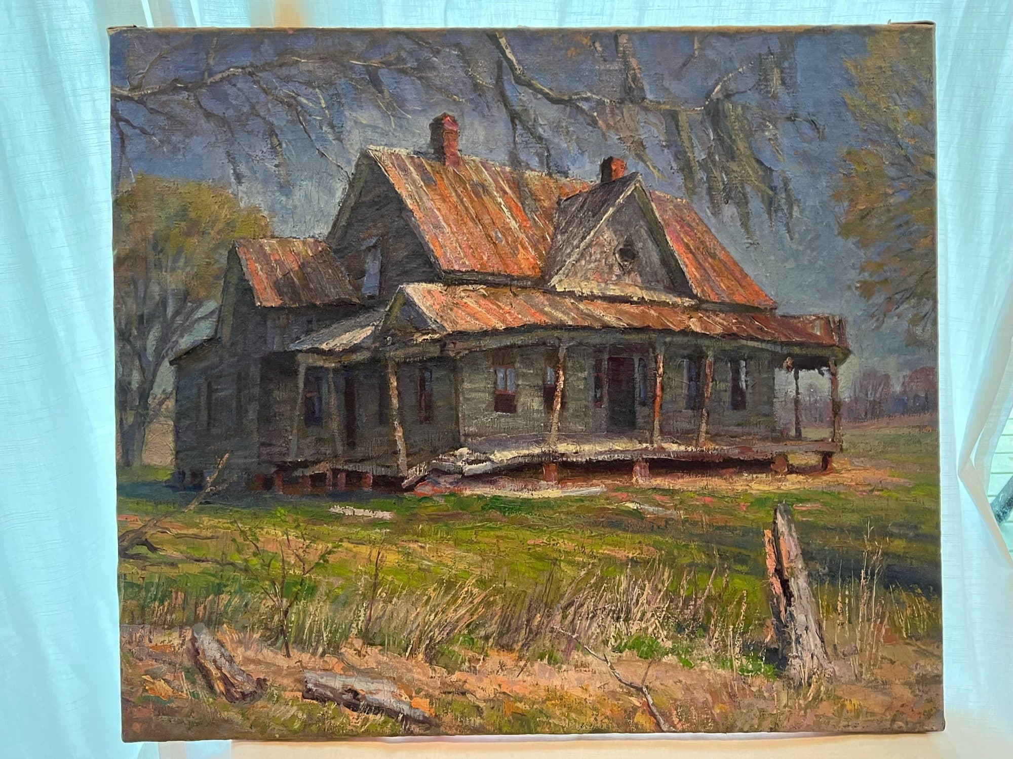 Old Homestead With Rusty Roof — detail