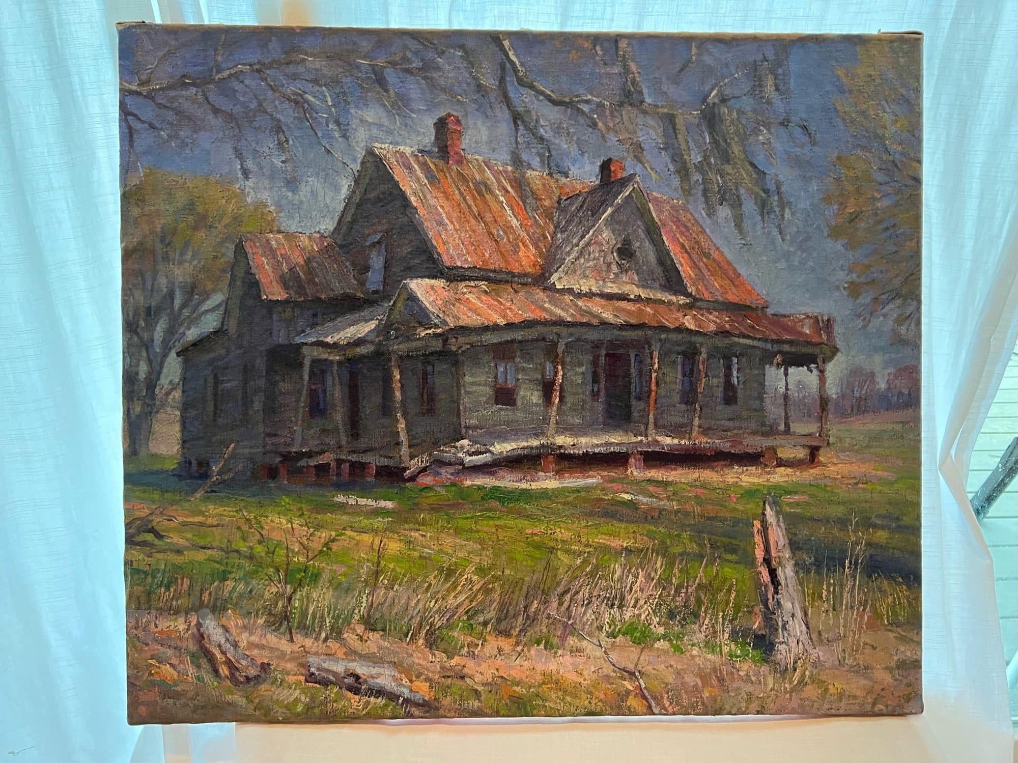 Old Homestead With Rusty Roof — detail
