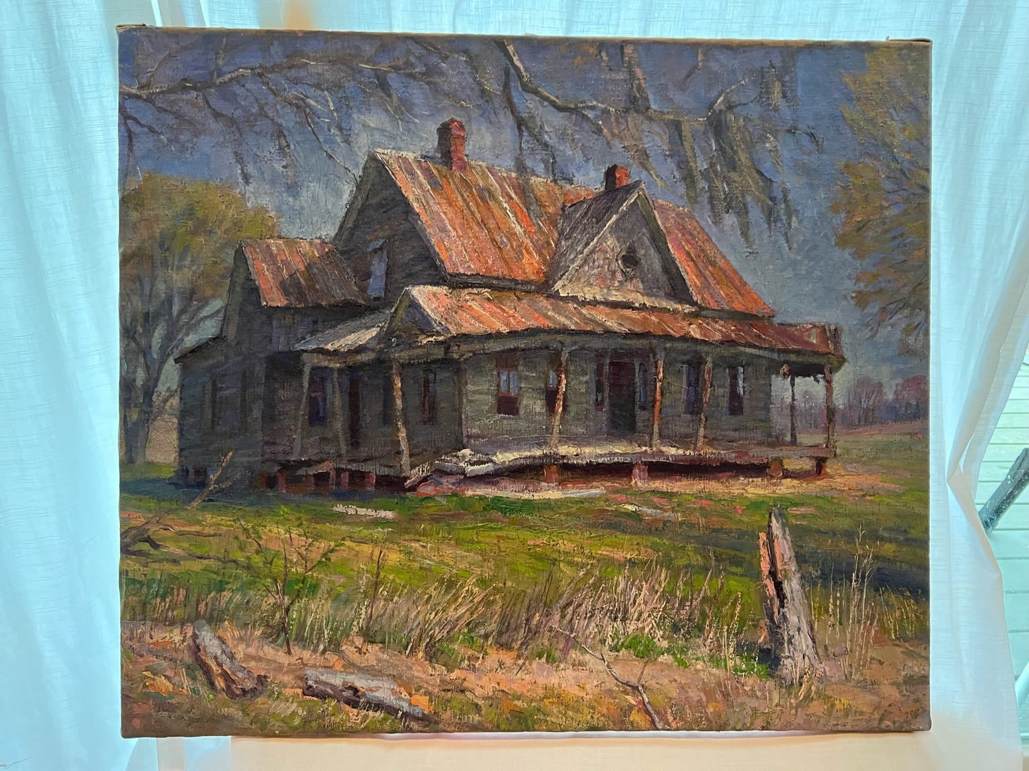 Old Homestead With Rusty Roof — detail