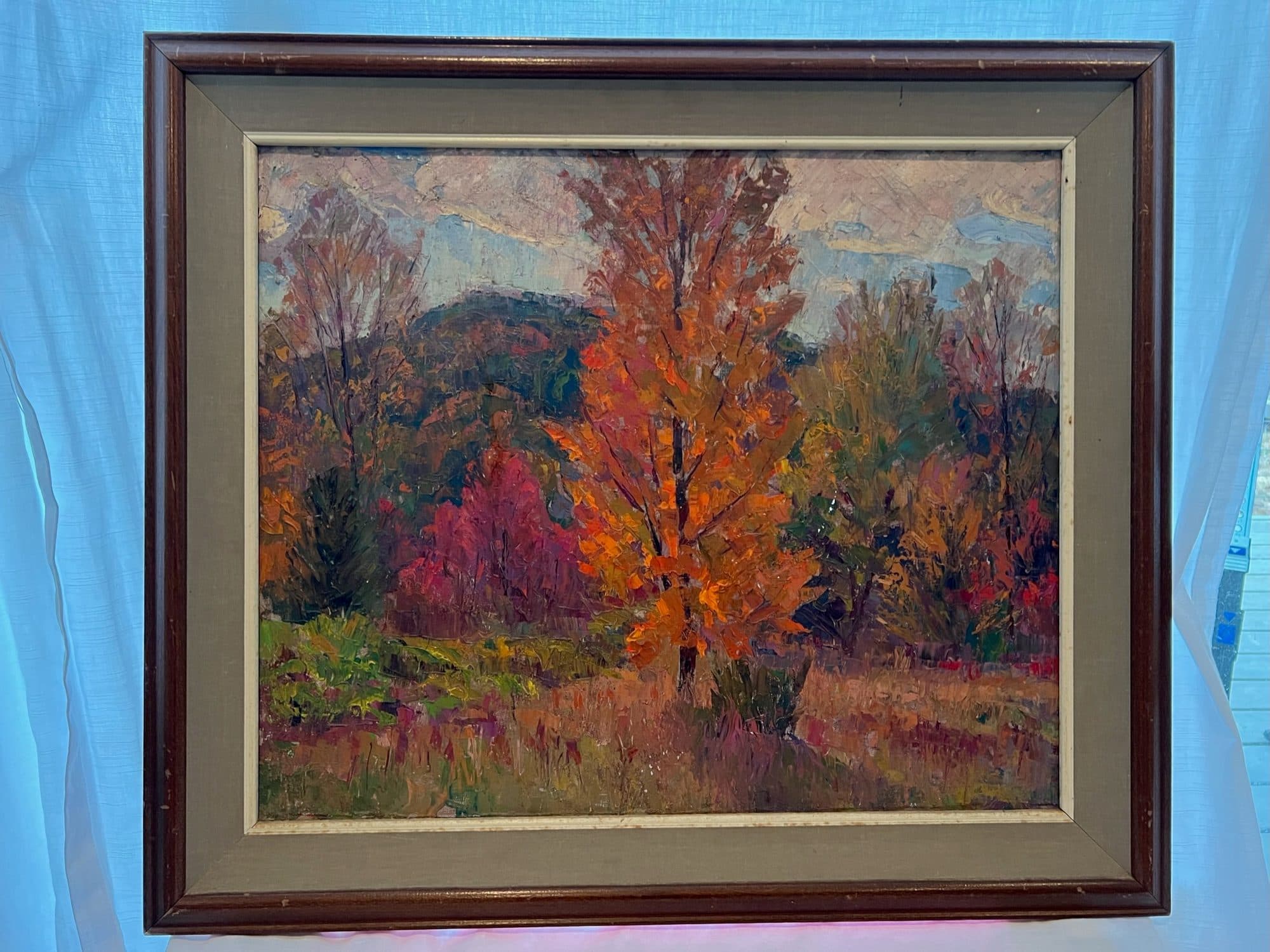 Autumn Trees In Red And Gold — detail