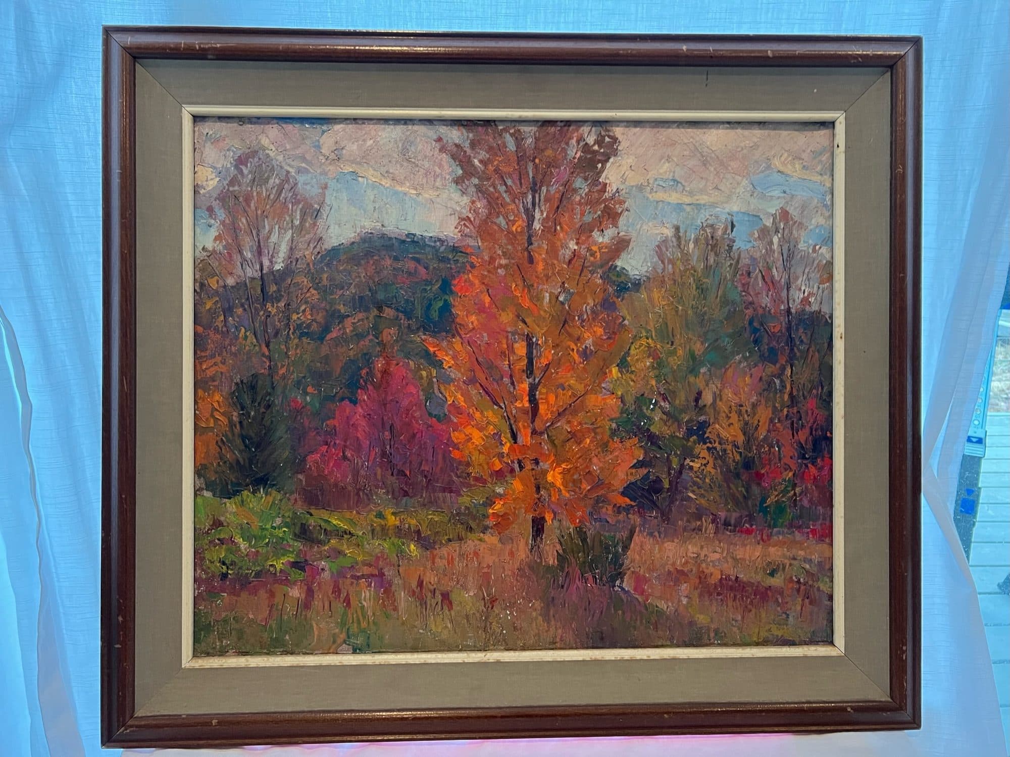 Autumn Trees In Red And Gold — detail