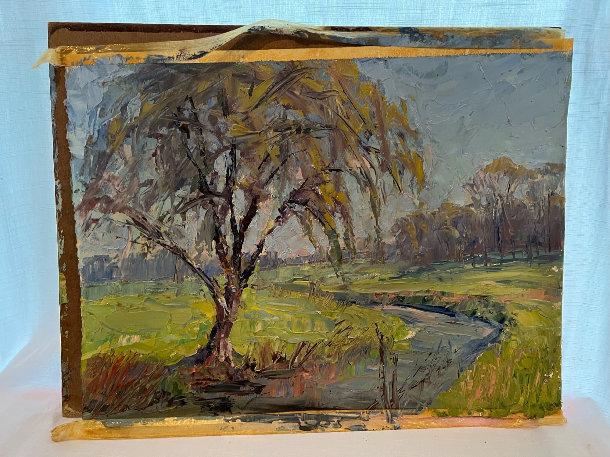 Willow Tree Over Stream — detail