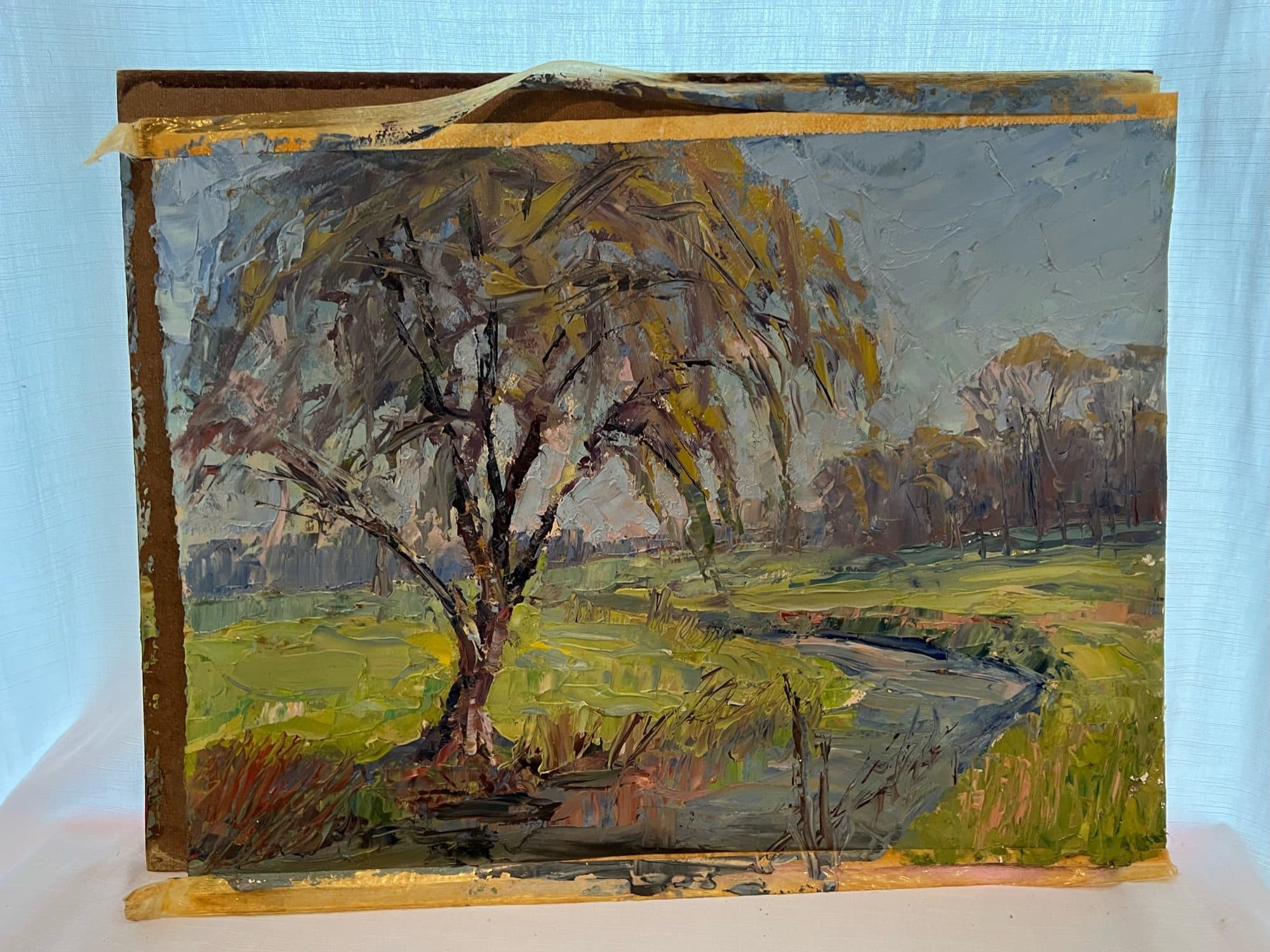 Willow Tree Over Stream — detail