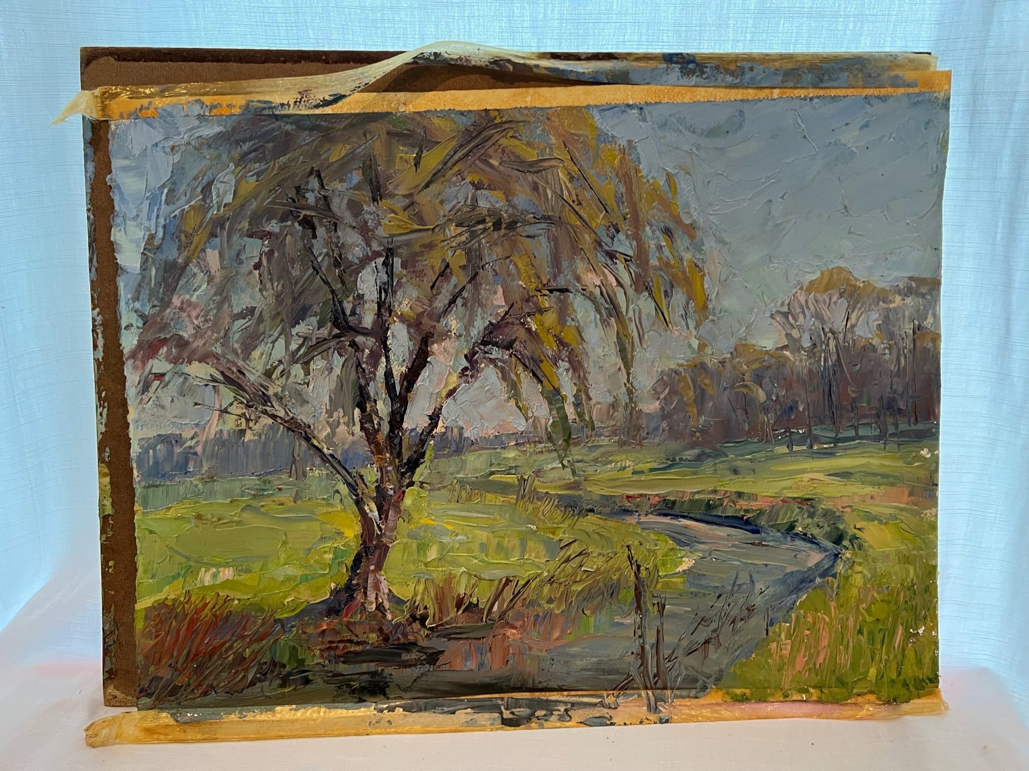 Willow Tree Over Stream — detail