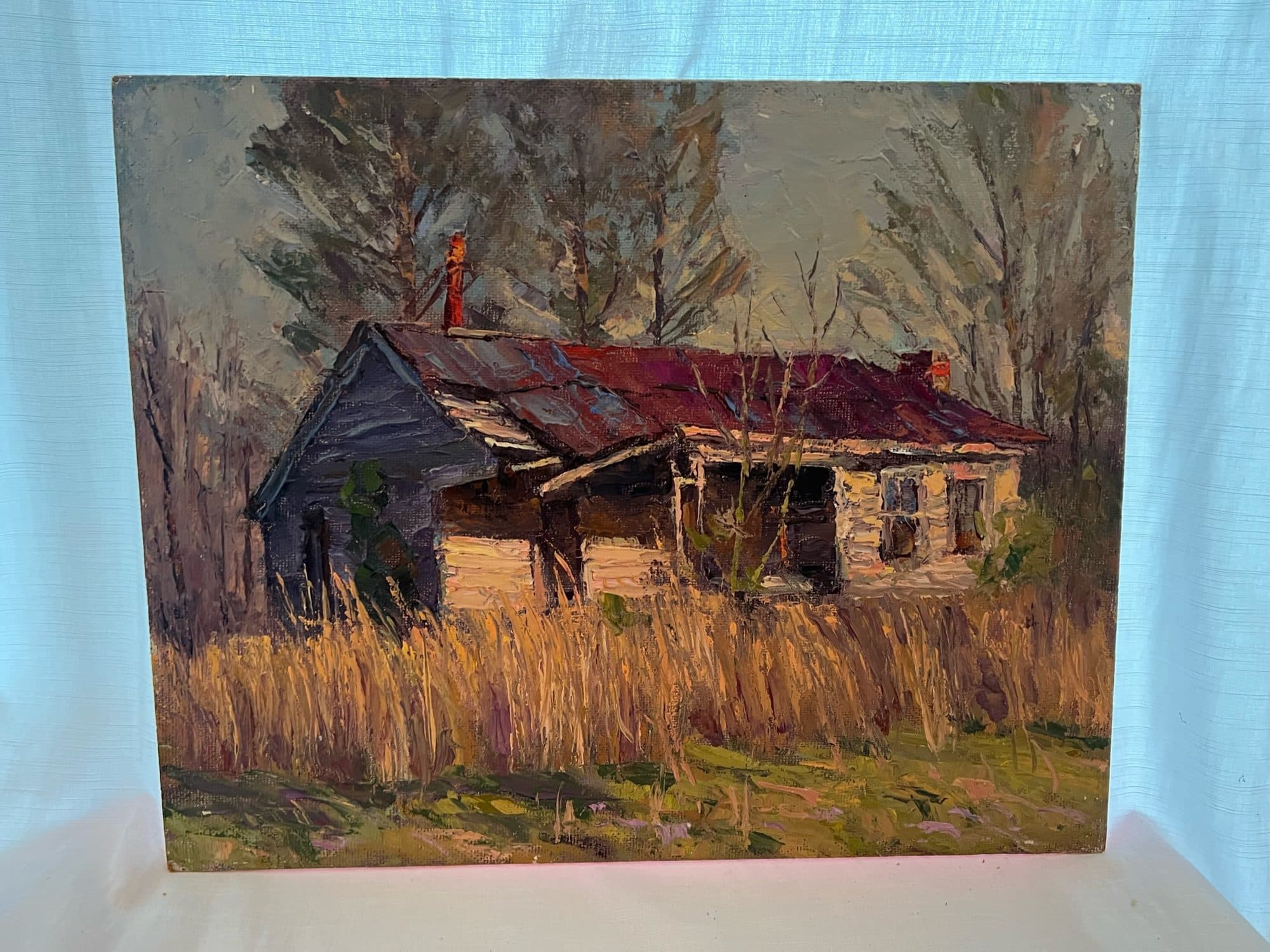 Weathered Farmhouse With Red Roof — detail