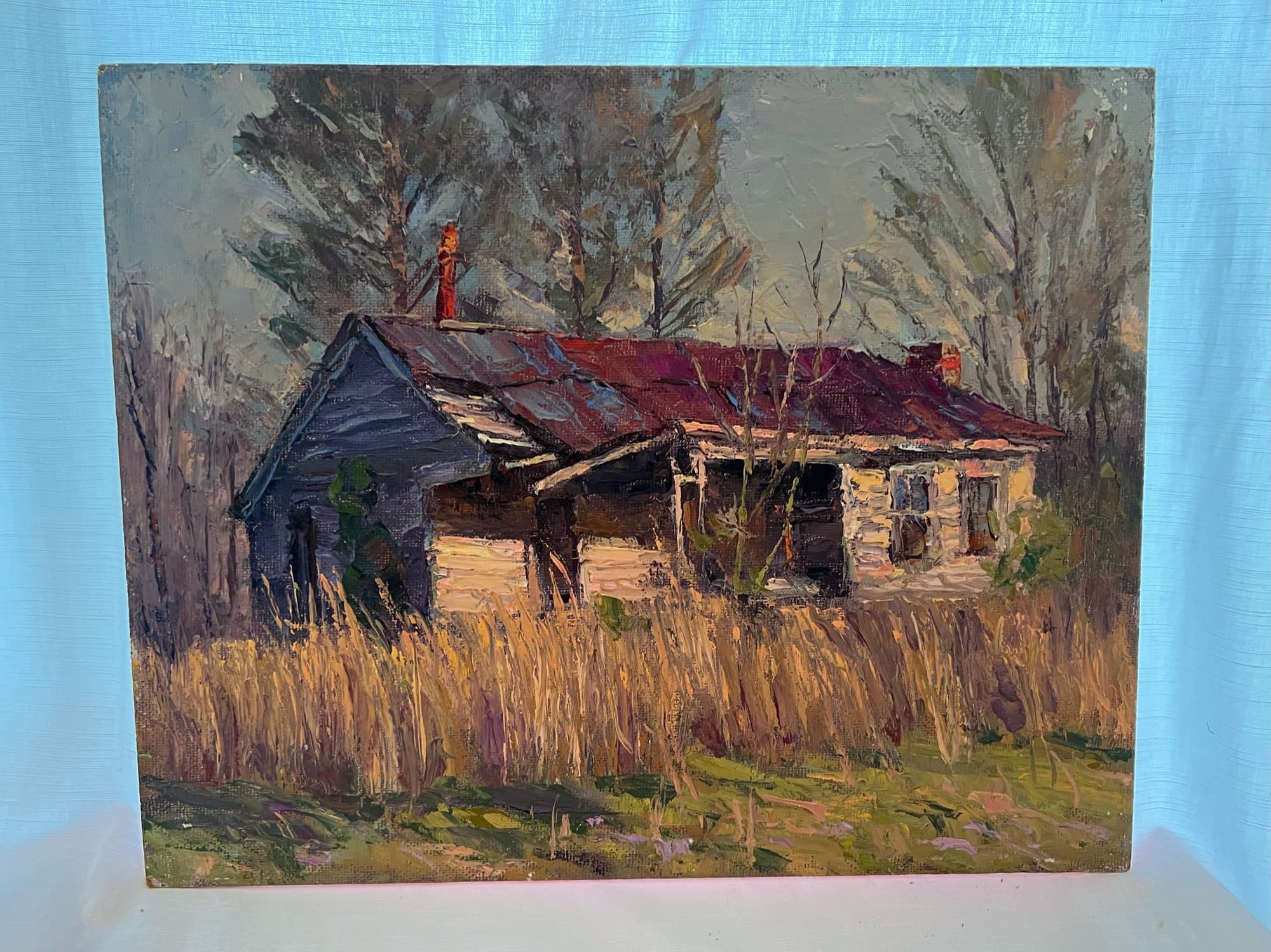 Weathered Farmhouse With Red Roof — detail