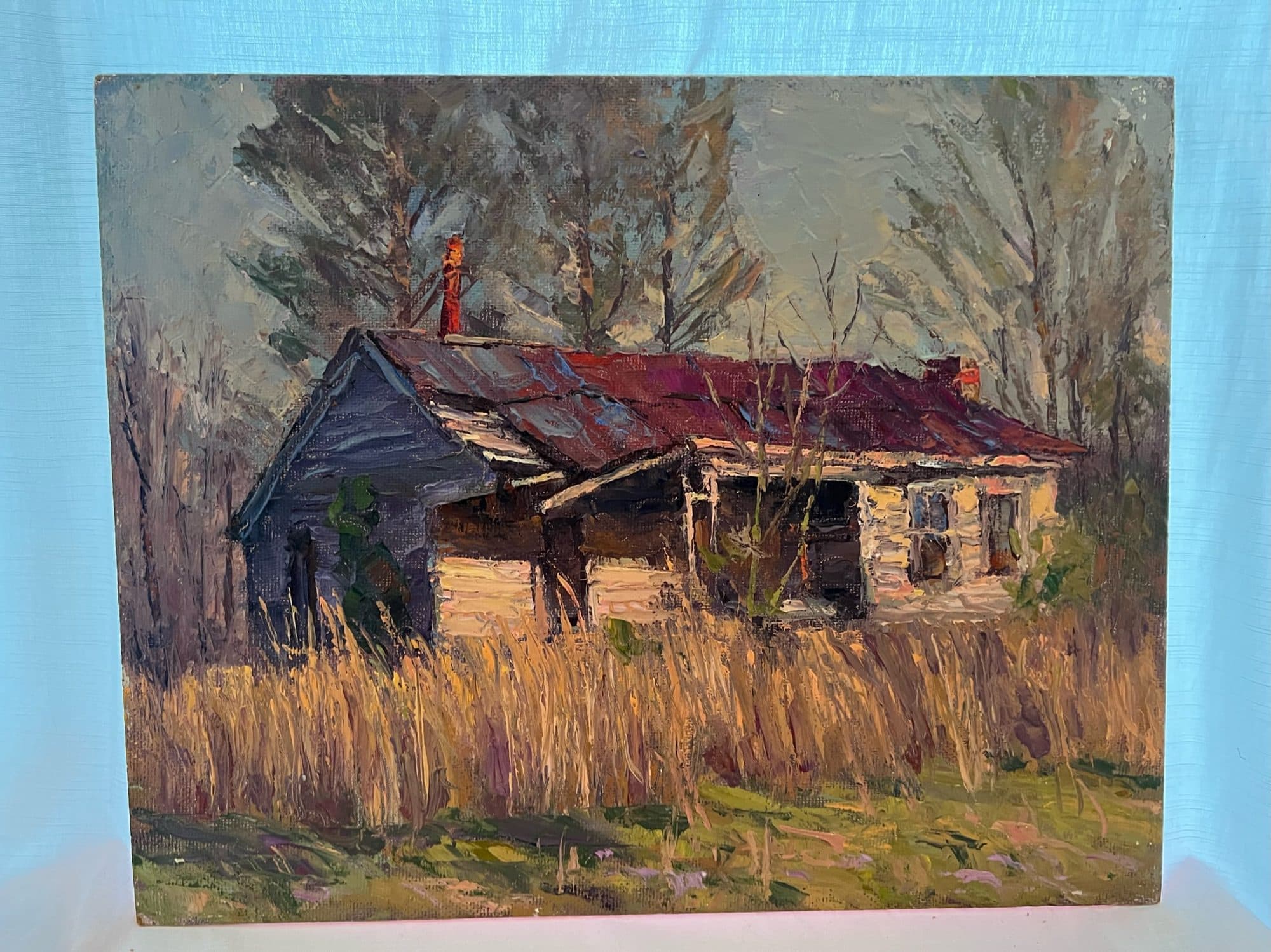 Weathered Farmhouse With Red Roof — detail