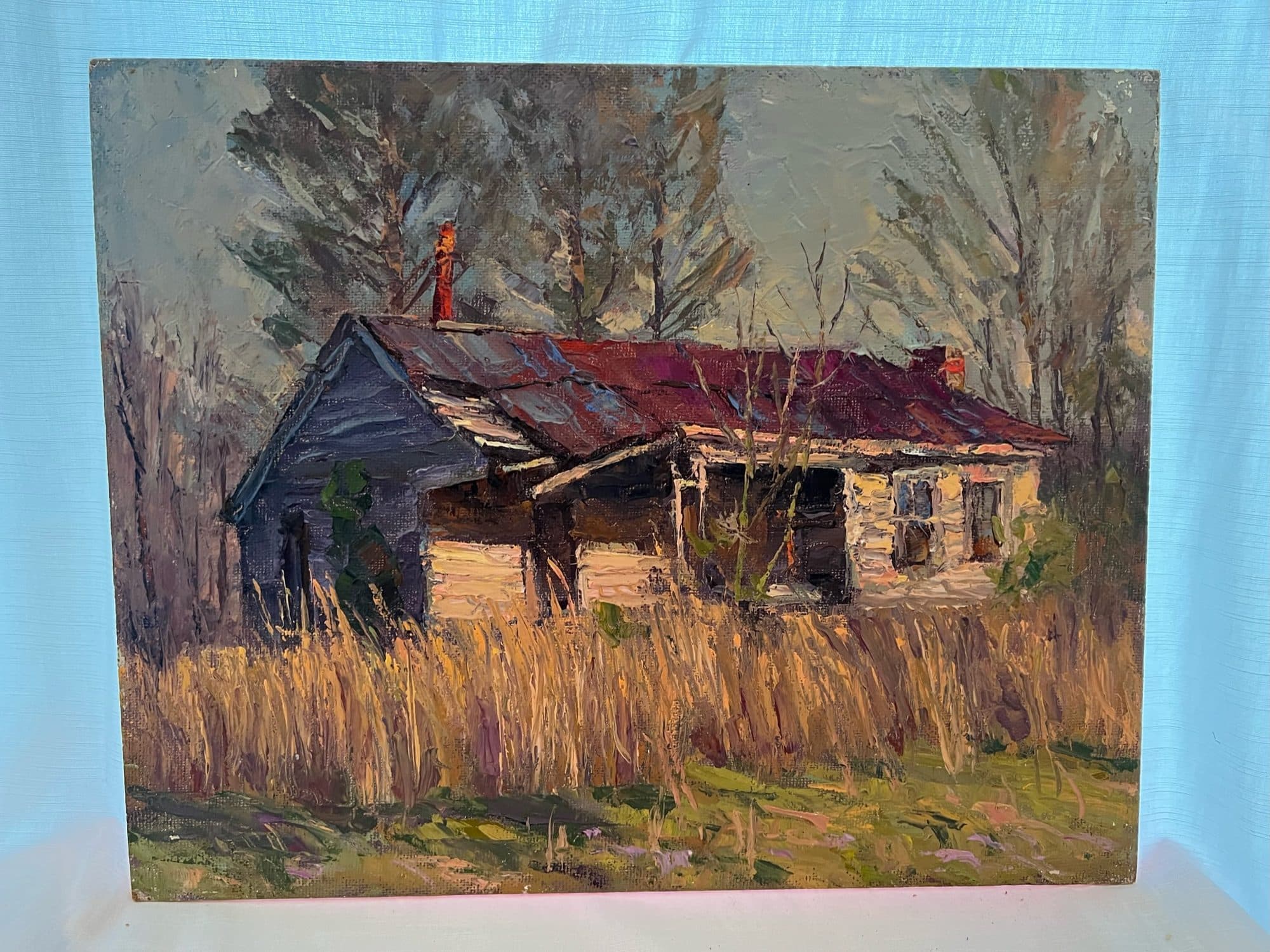 Weathered Farmhouse With Red Roof — detail