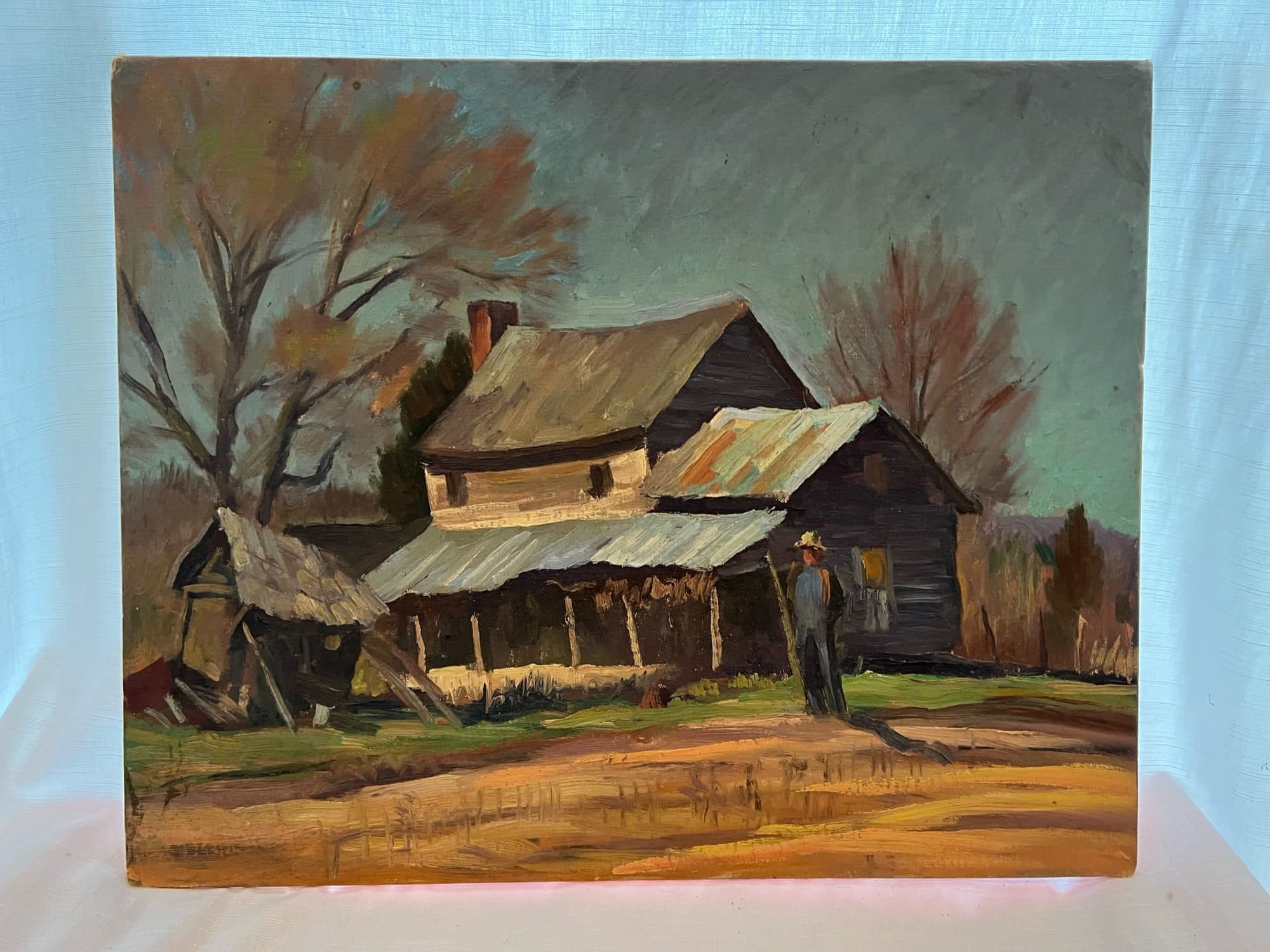 Farmhouse With Figure On Porch — detail