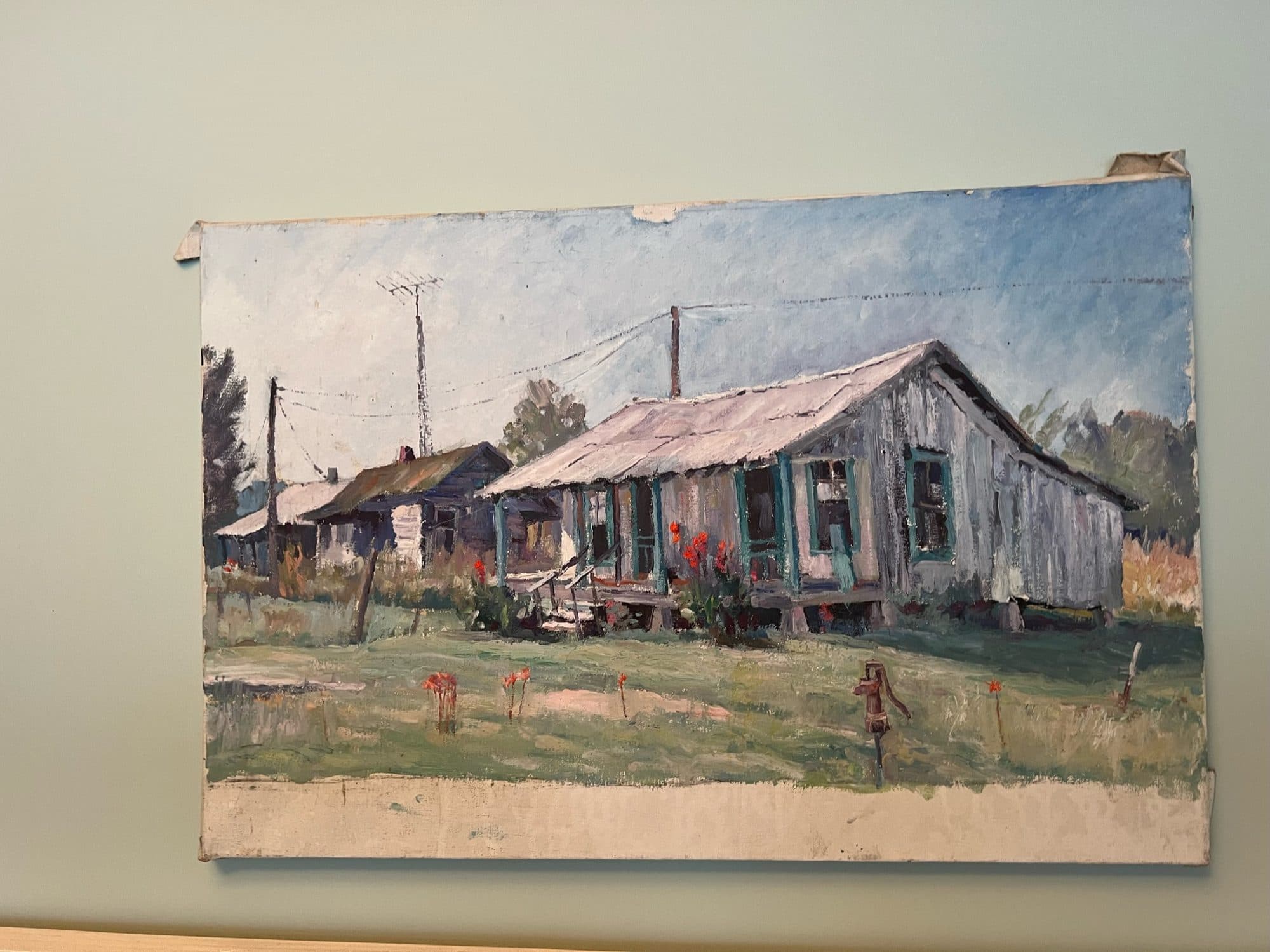 Weathered Shacks With Tin Roofs — detail