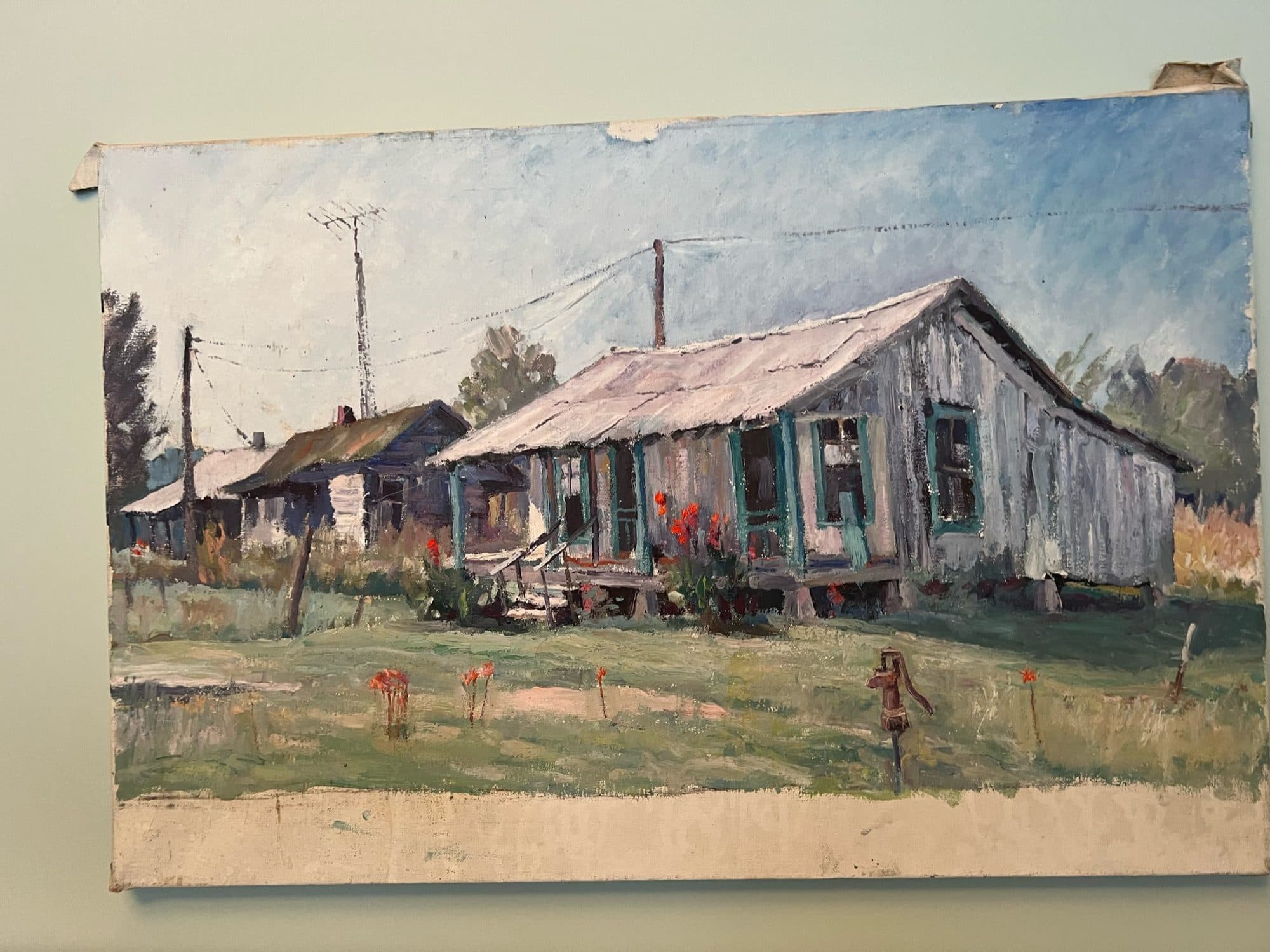 Weathered Shacks With Tin Roofs — detail