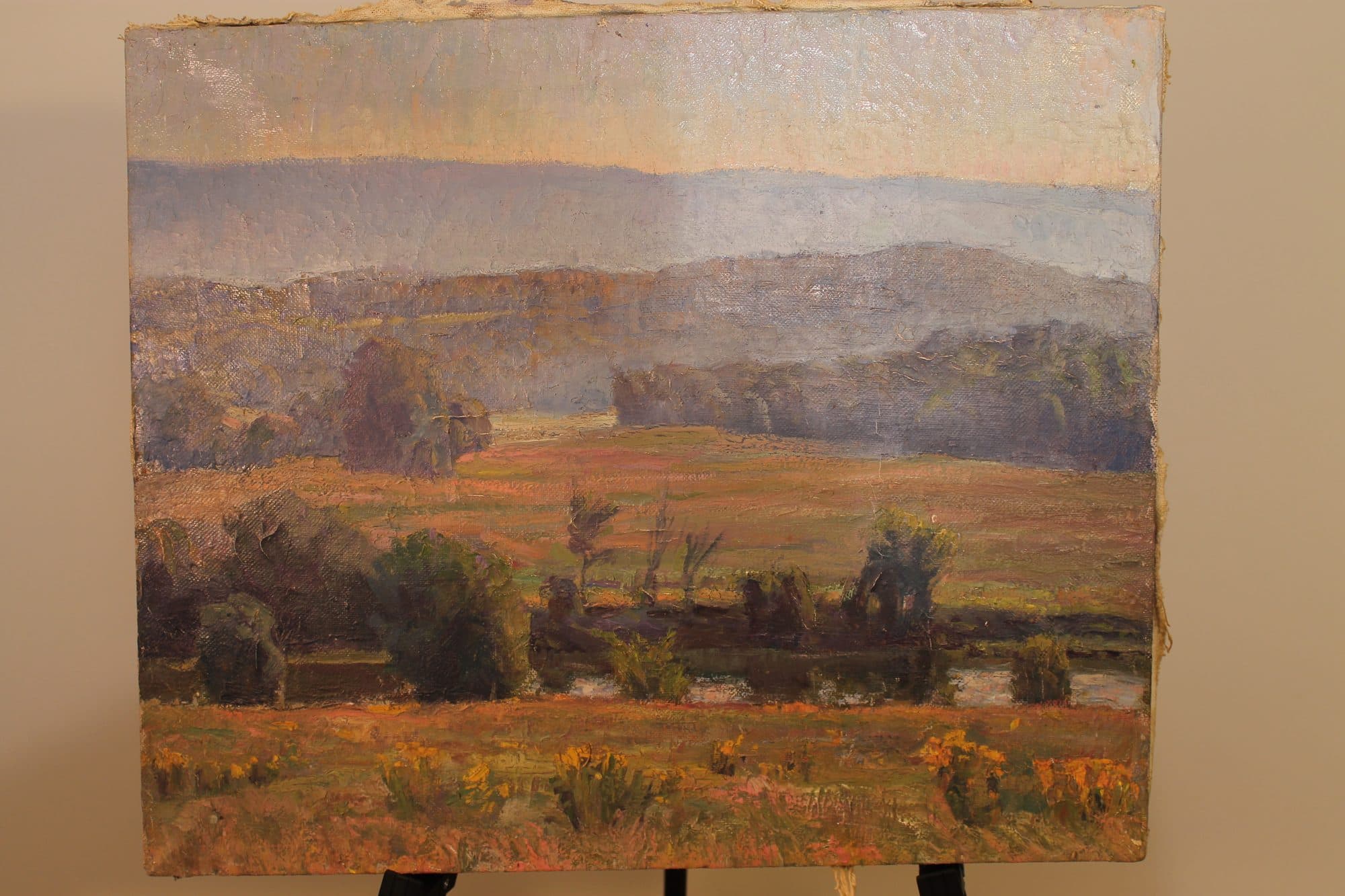 Misty Valley With Autumn Fields — detail