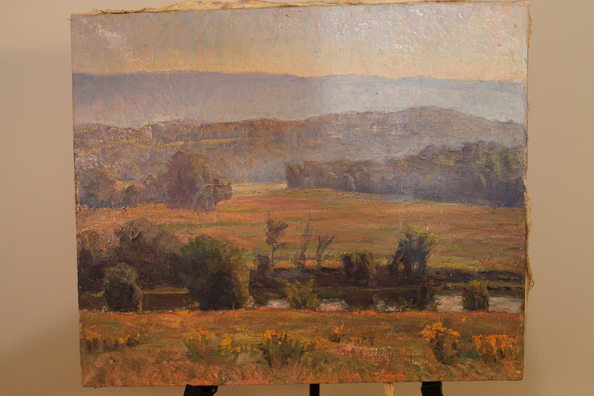 Misty Valley With Autumn Fields — detail