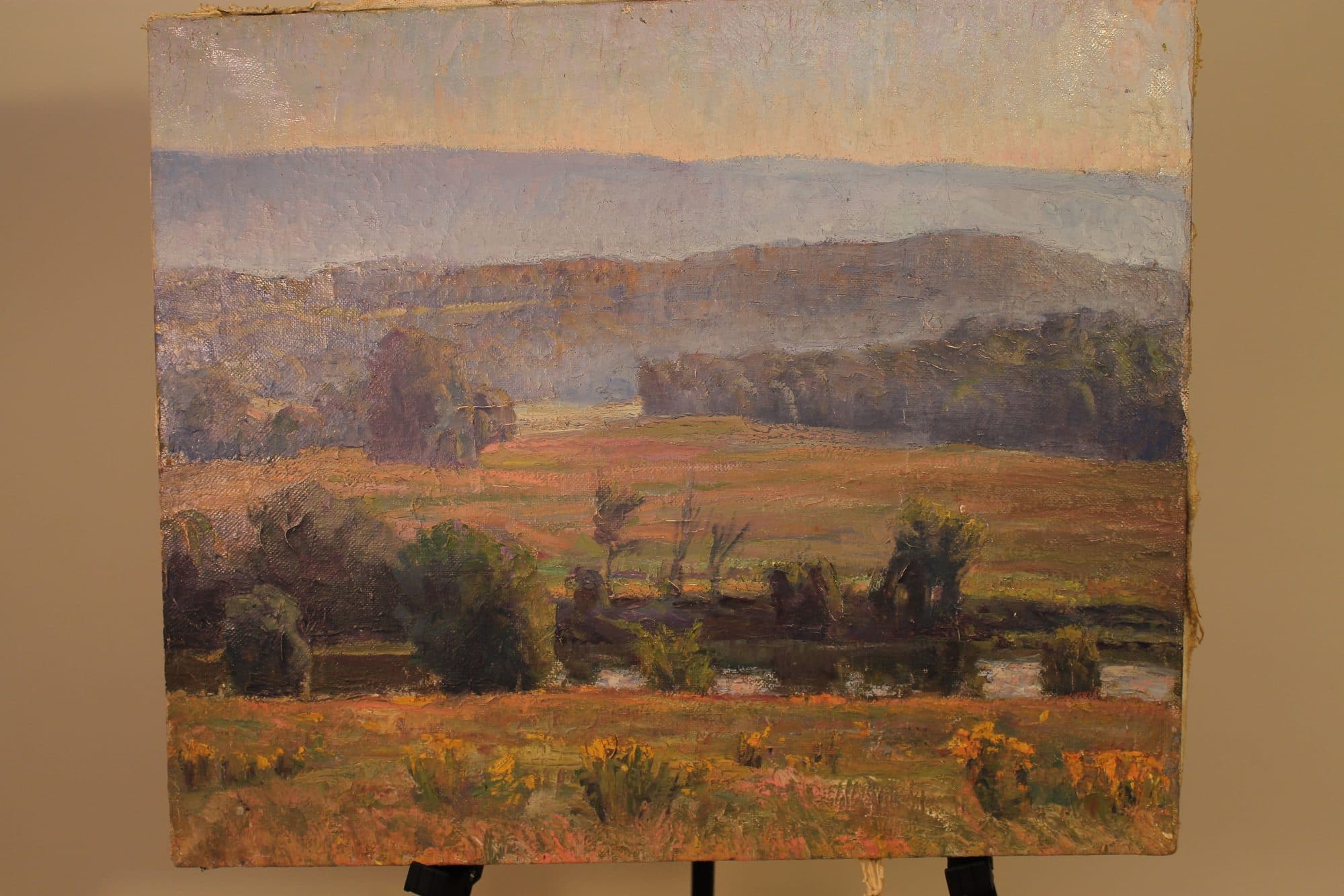 Misty Valley With Autumn Fields — detail