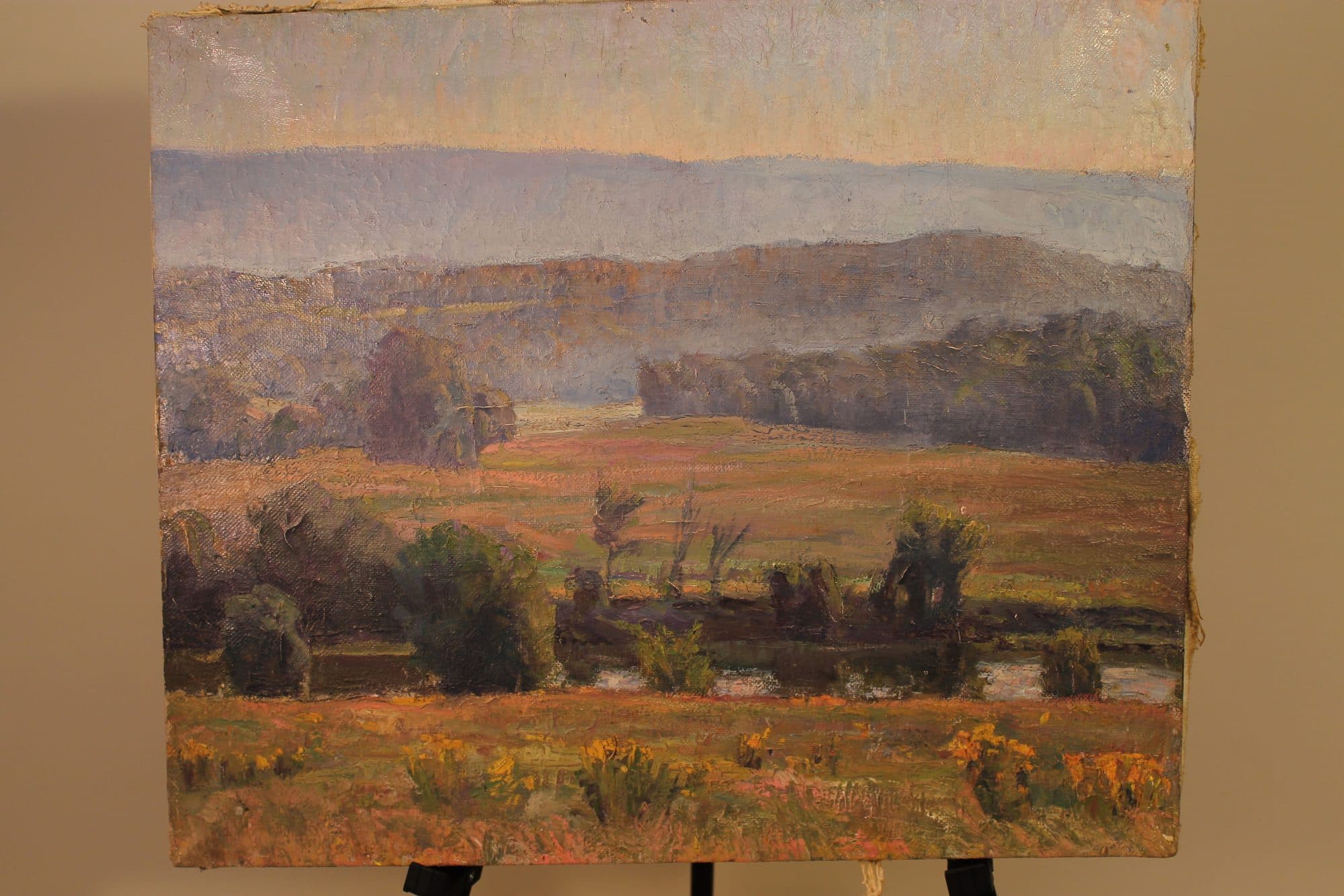 Misty Valley With Autumn Fields — detail