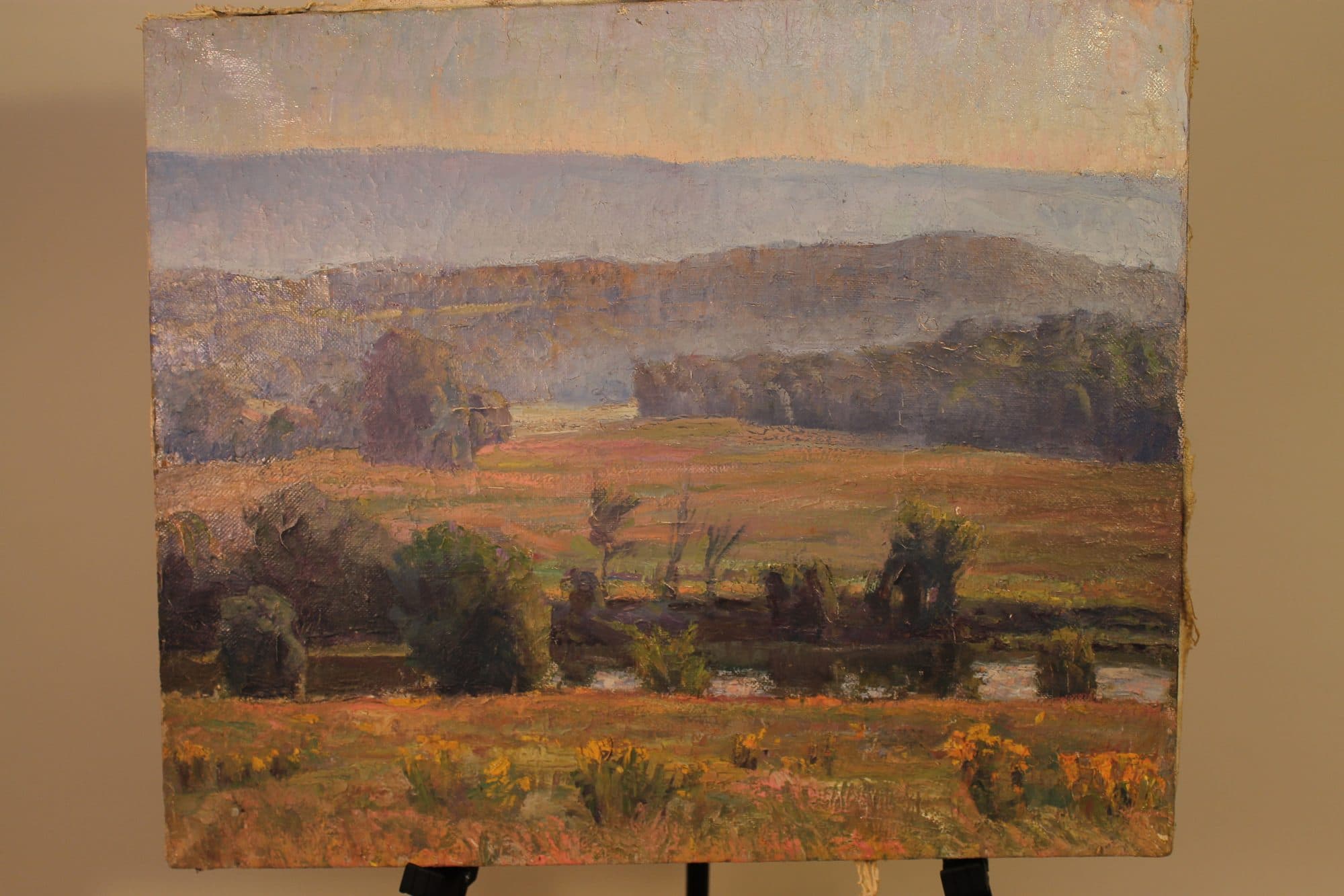 Misty Valley With Autumn Fields — detail