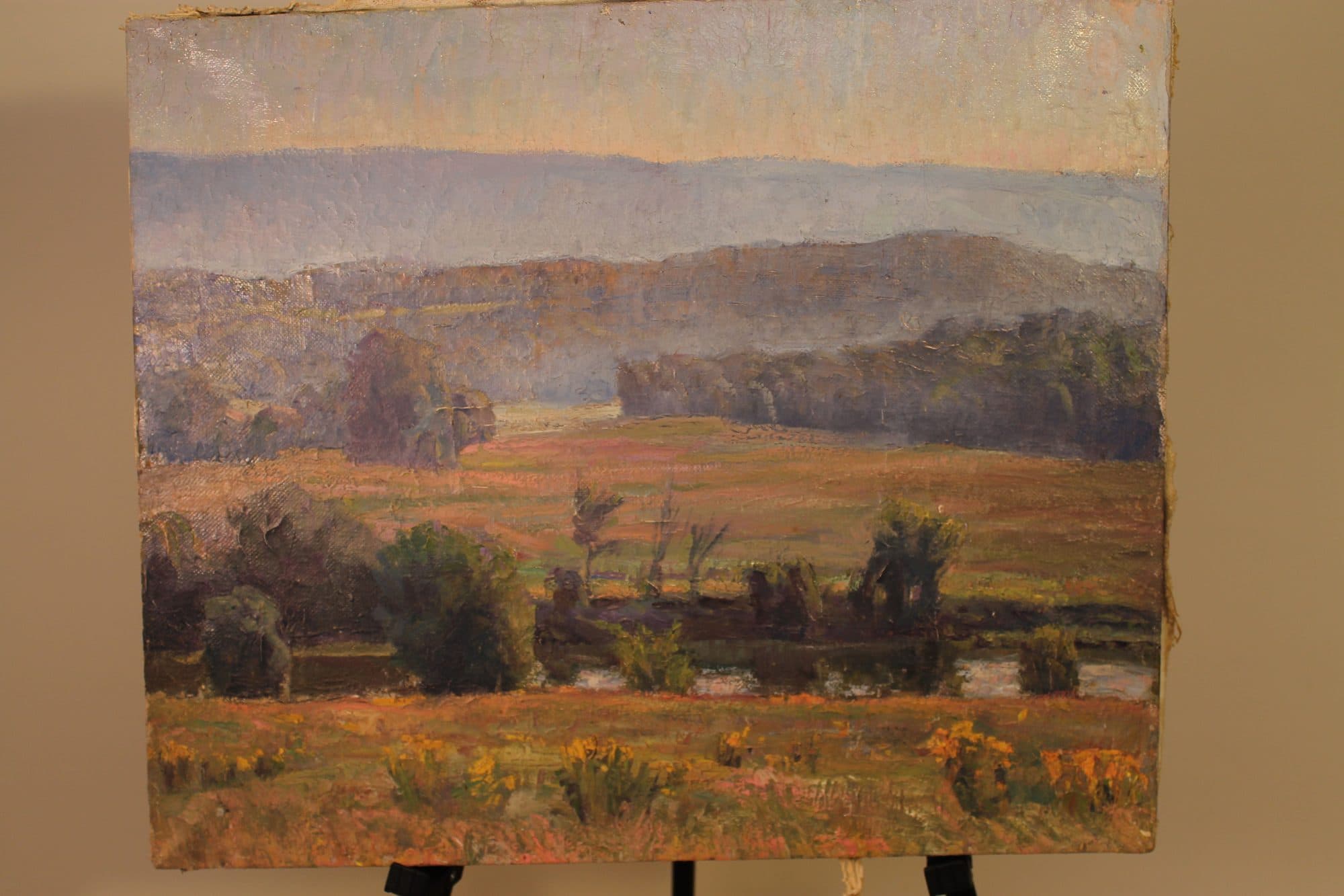 Misty Valley With Autumn Fields — detail