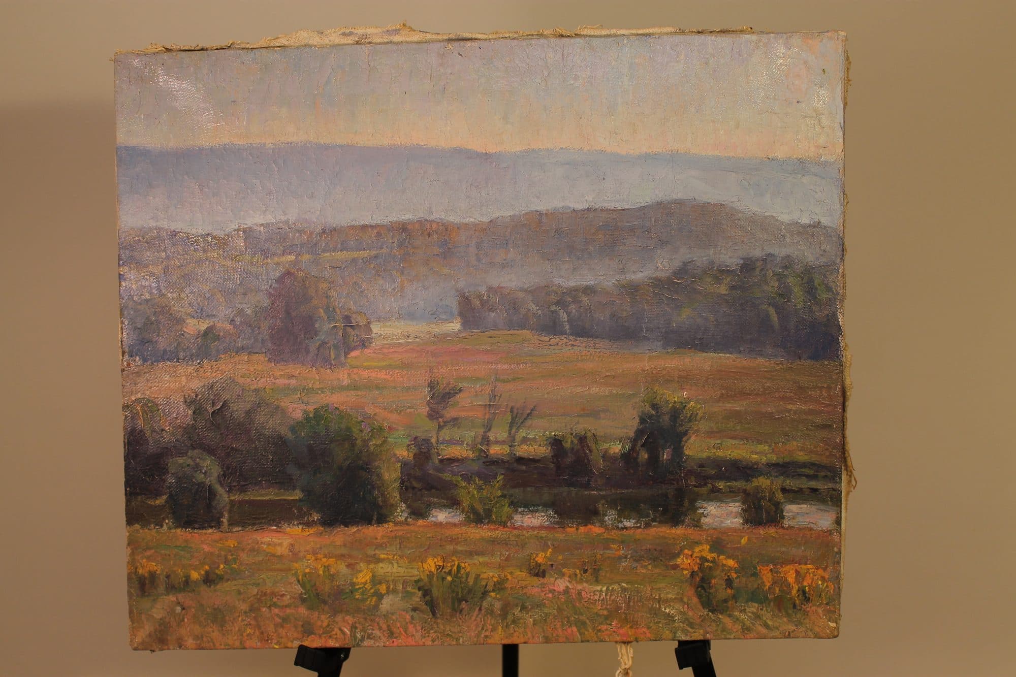 Misty Valley With Autumn Fields — detail
