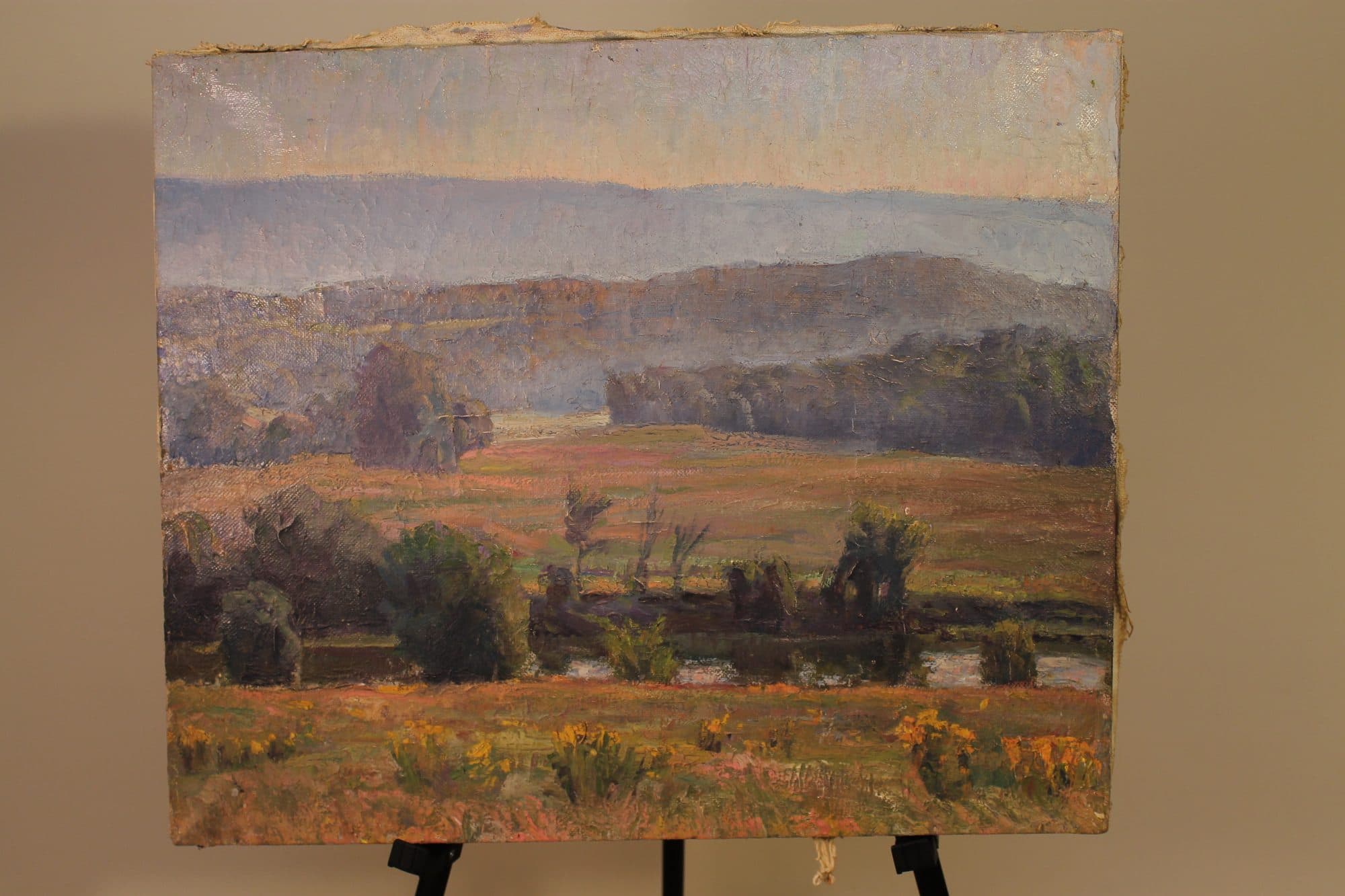 Misty Valley With Autumn Fields — detail