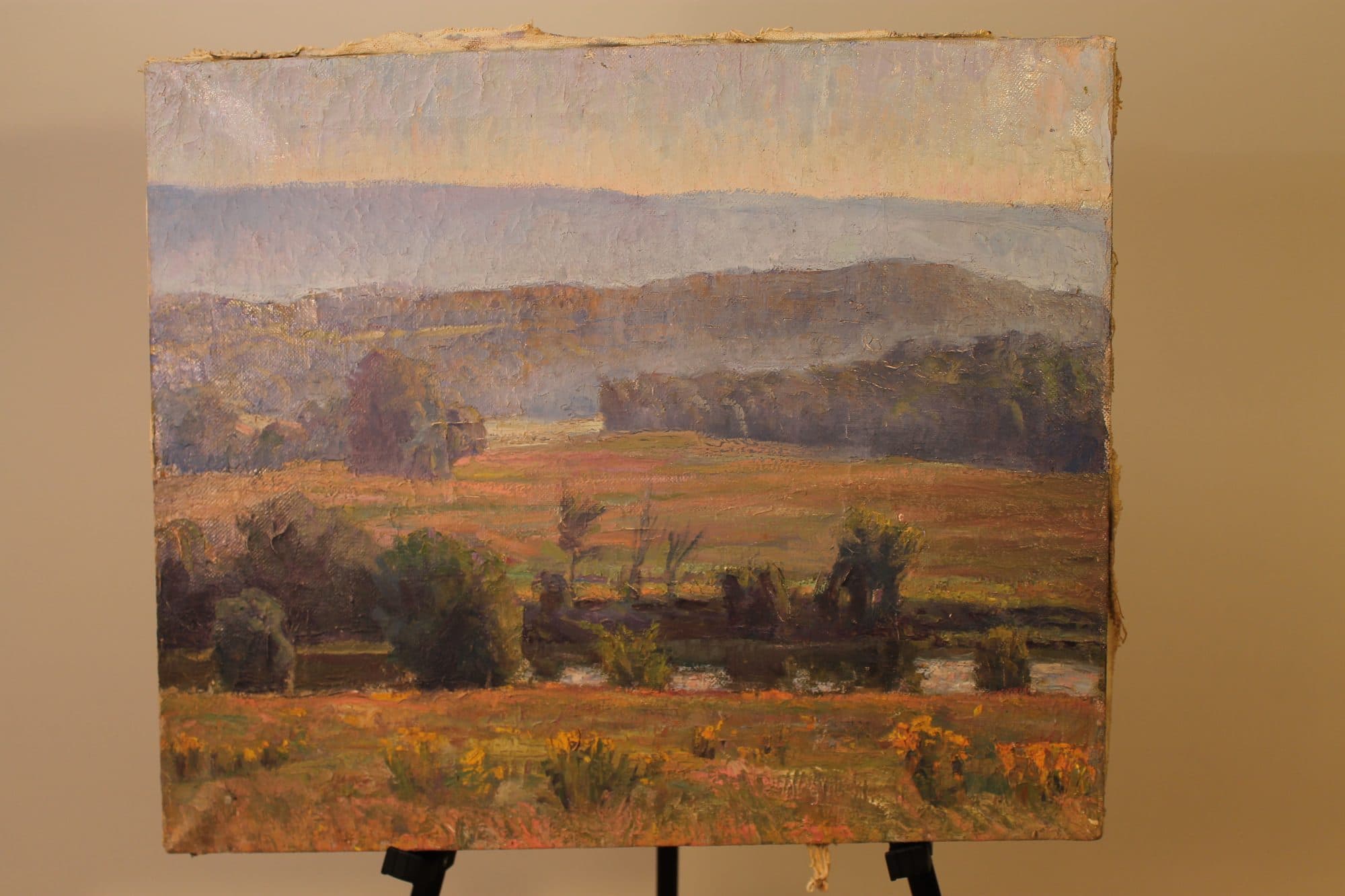 Misty Valley With Autumn Fields — detail