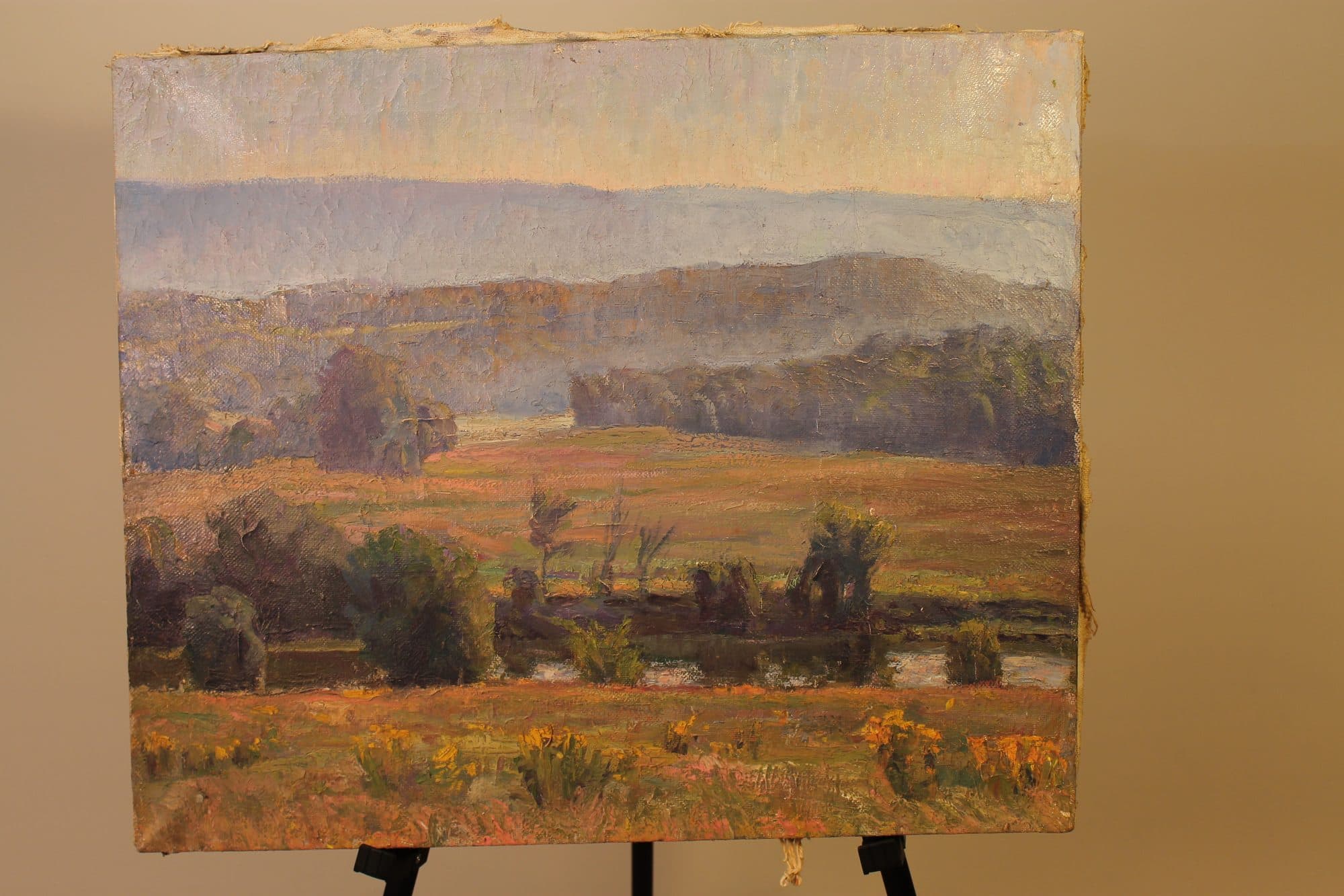 Misty Valley With Autumn Fields — detail