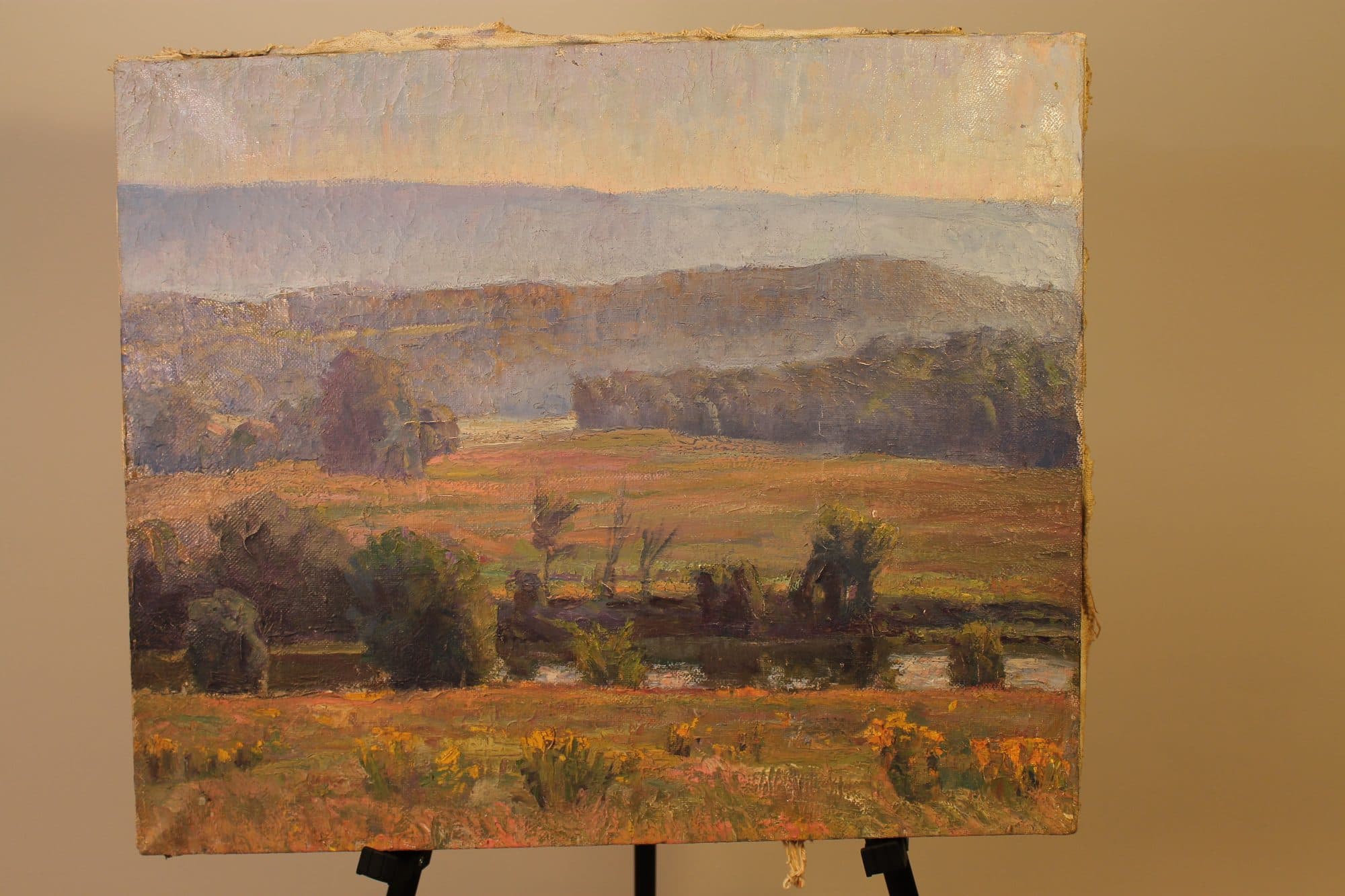 Misty Valley With Autumn Fields — detail