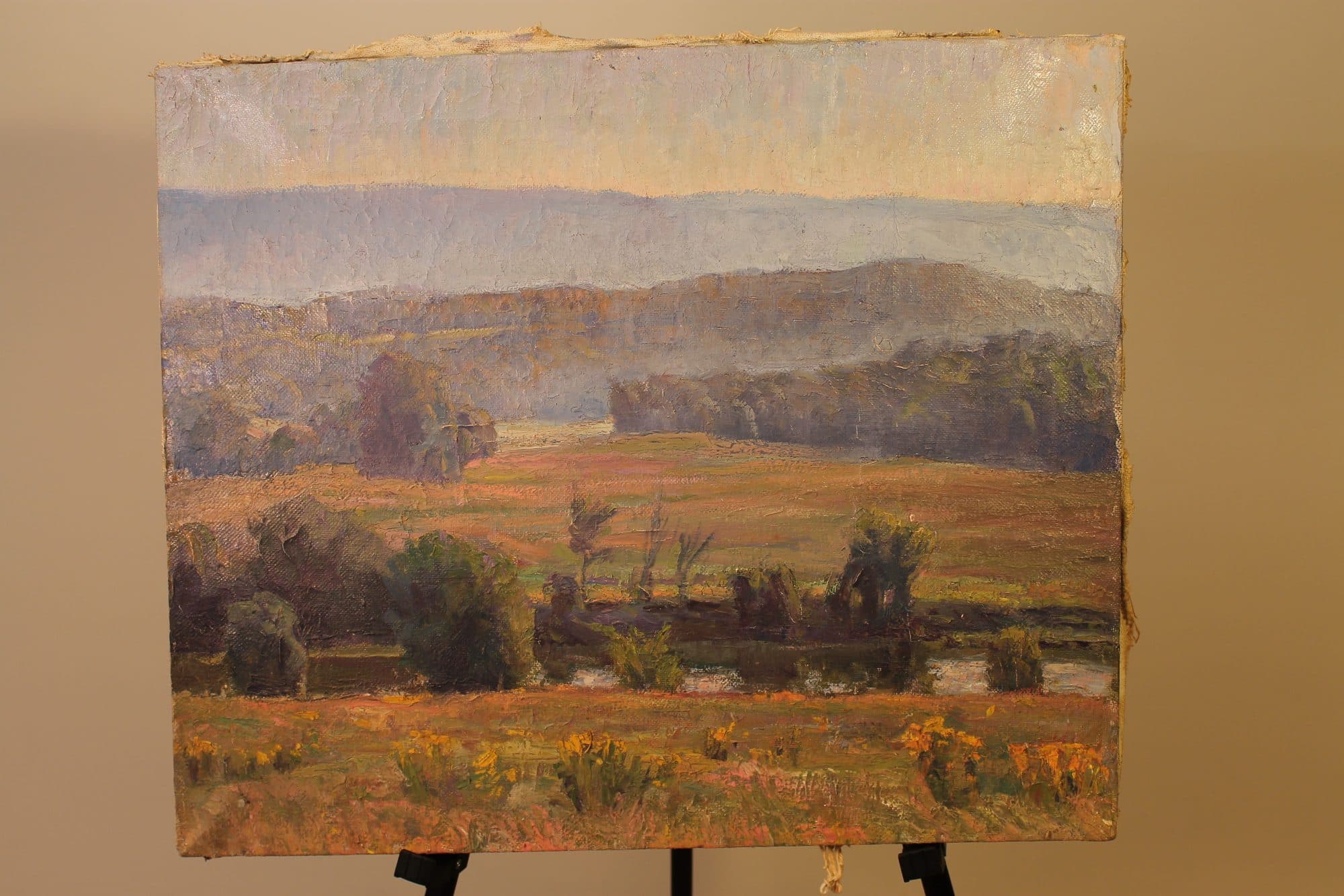 Misty Valley With Autumn Fields — detail