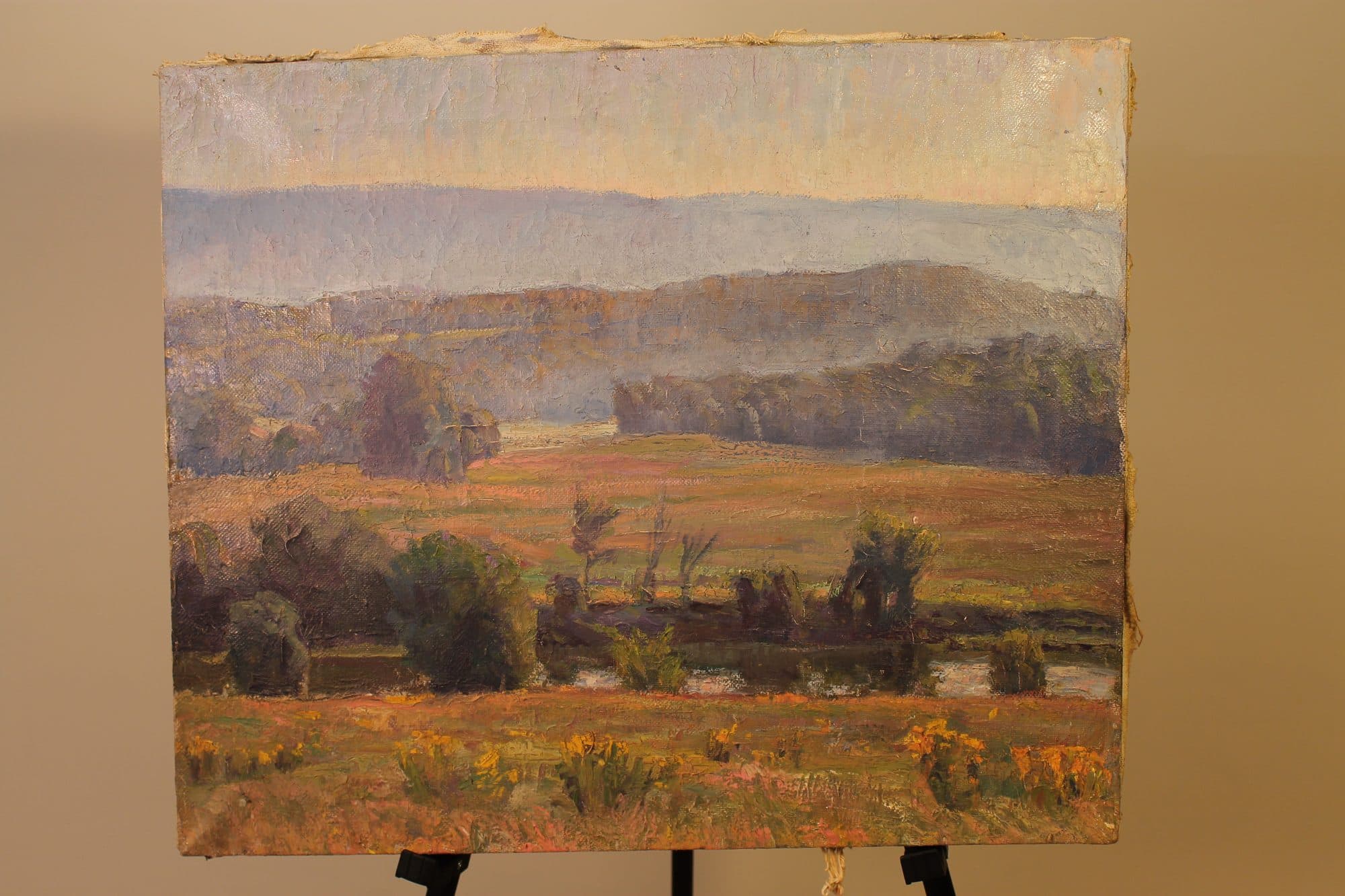 Misty Valley With Autumn Fields — detail