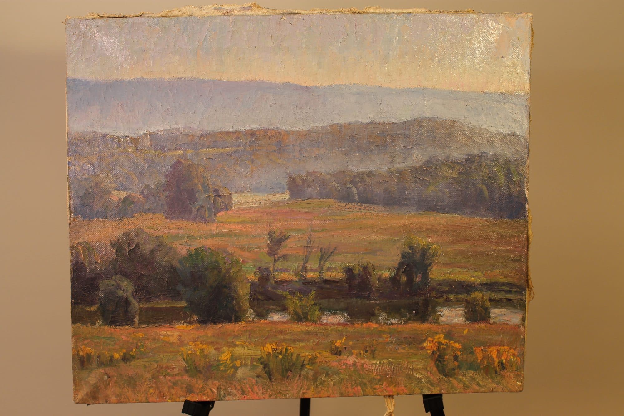 Misty Valley With Autumn Fields — detail