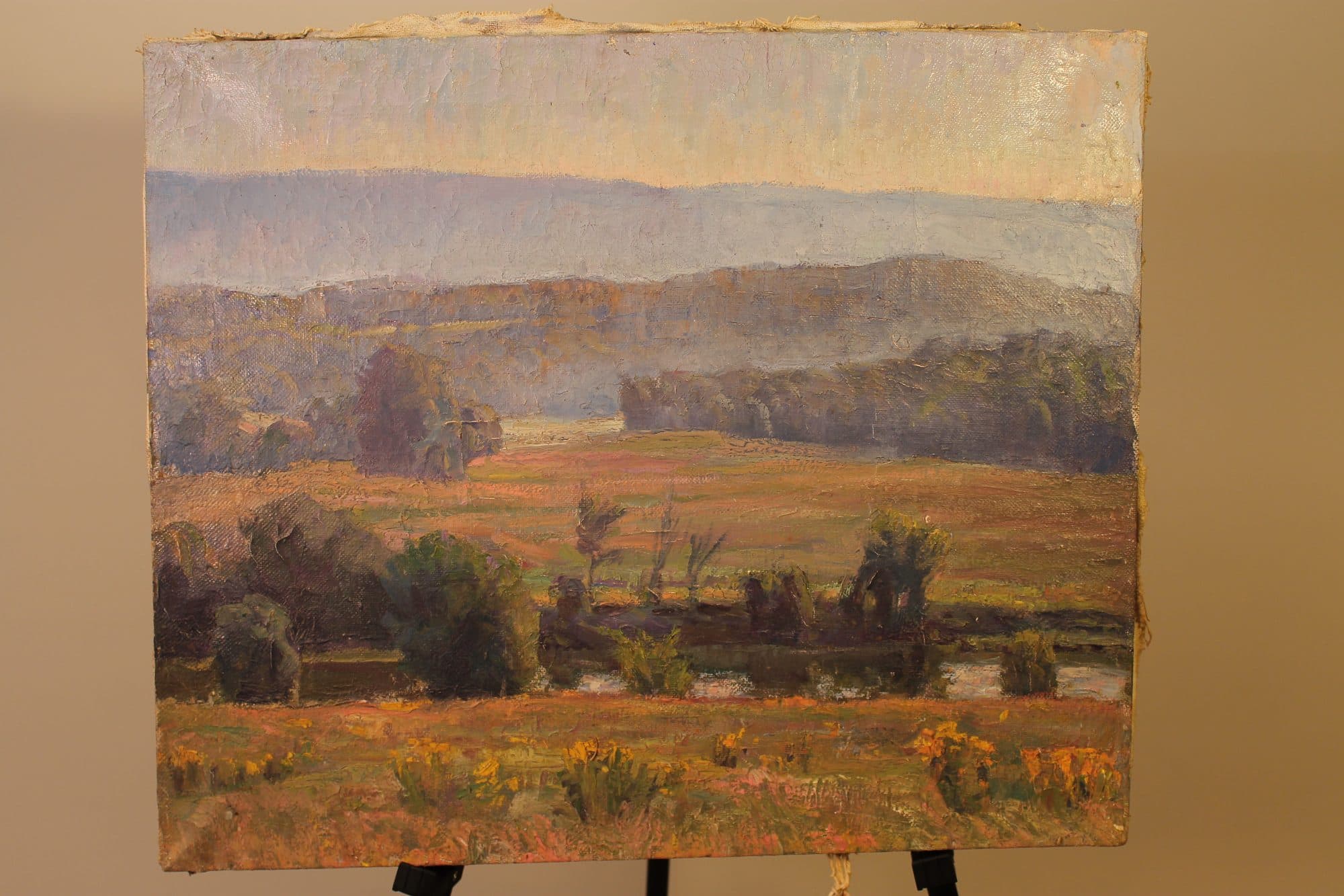Misty Valley With Autumn Fields — detail