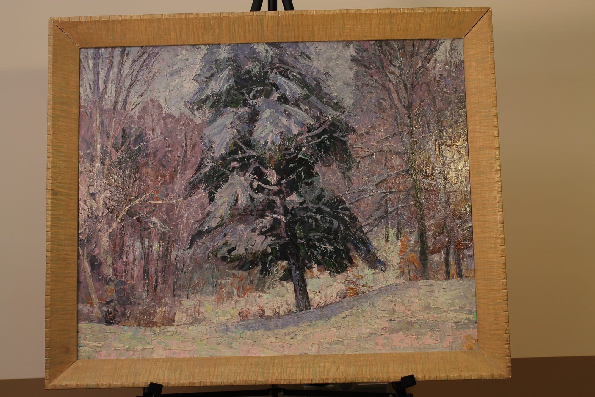 Snow-Covered Pine In Winter Woods — detail