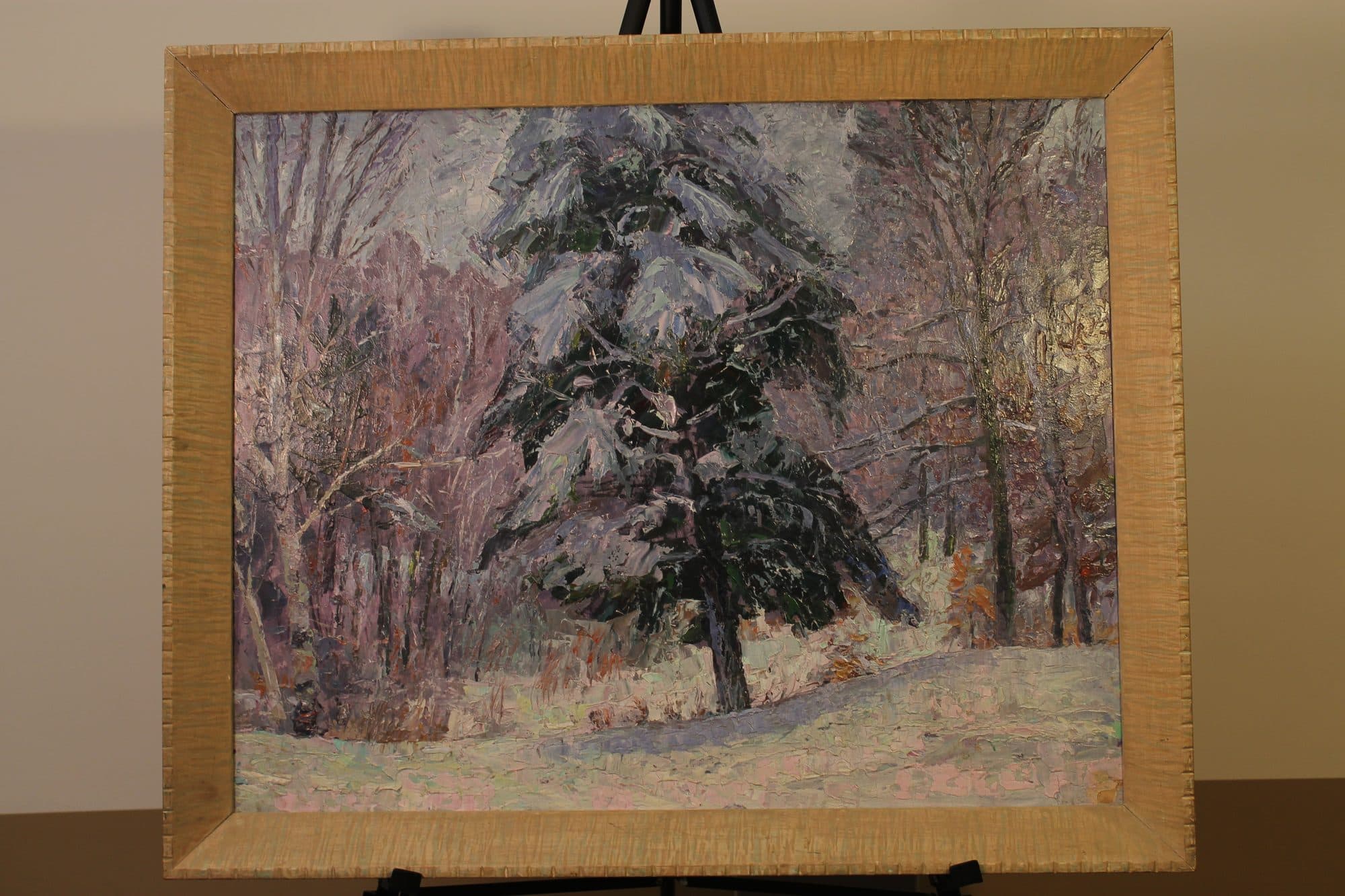 Snow-Covered Pine In Winter Woods — detail