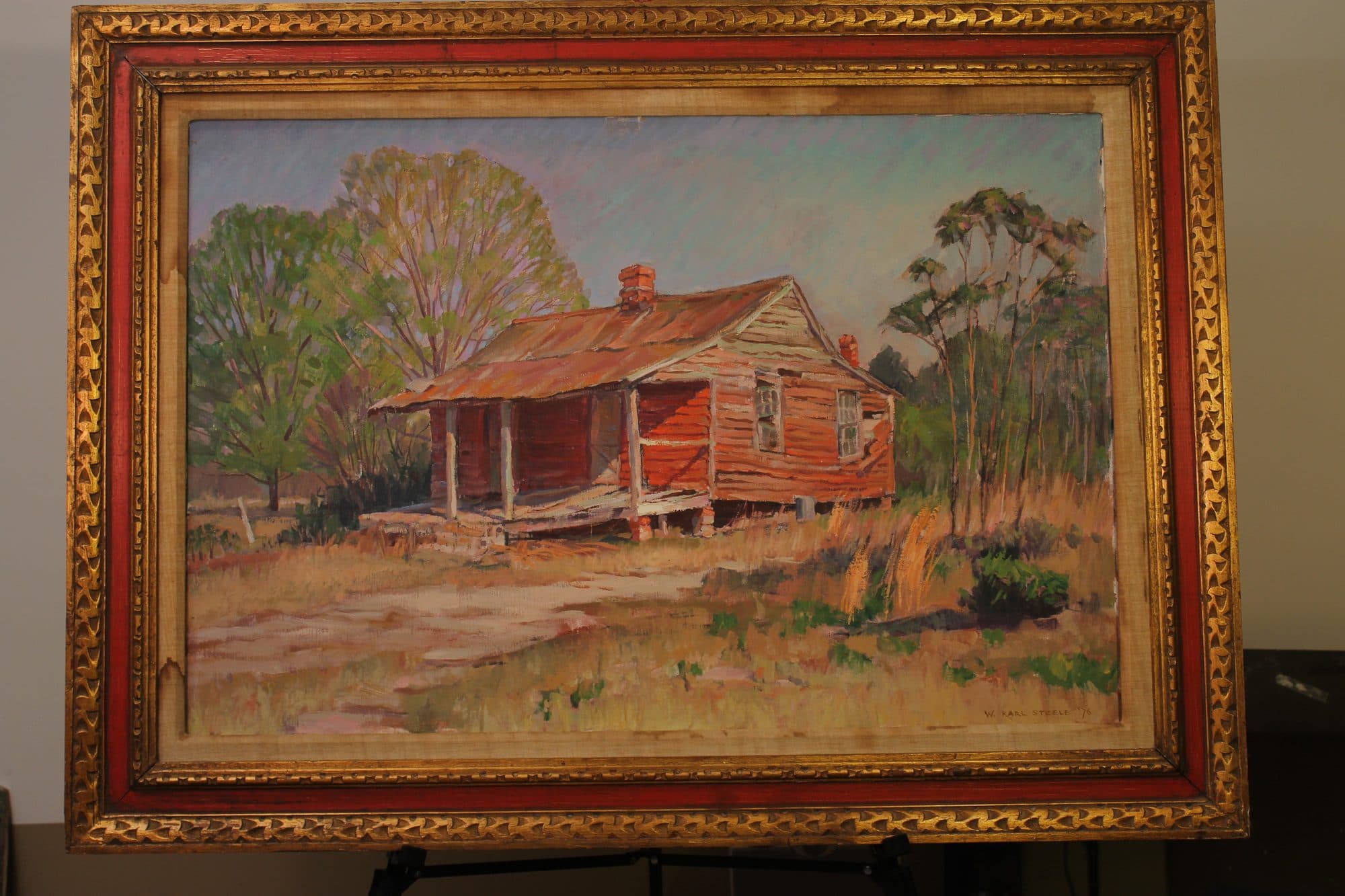 Weathered Red-Roofed Farmhouse — detail