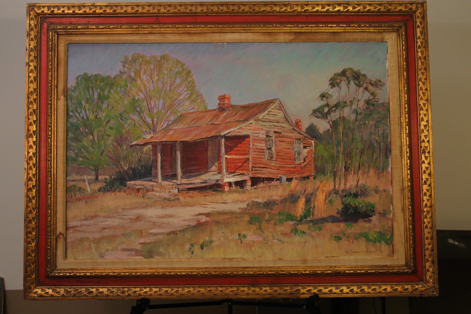 Weathered Red-Roofed Farmhouse — detail