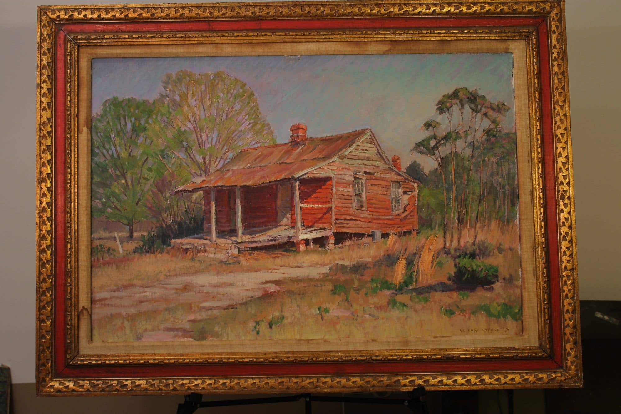 Weathered Red-Roofed Farmhouse — detail