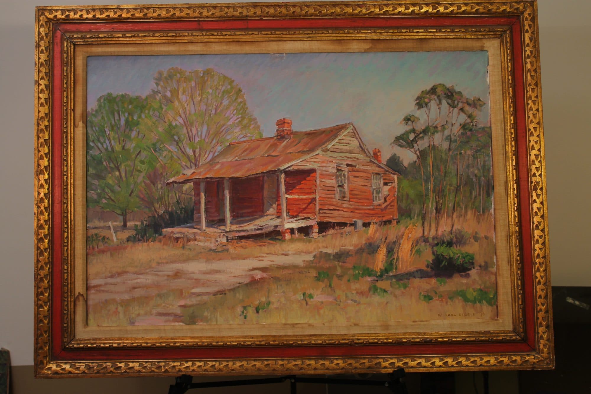 Weathered Red-Roofed Farmhouse — detail