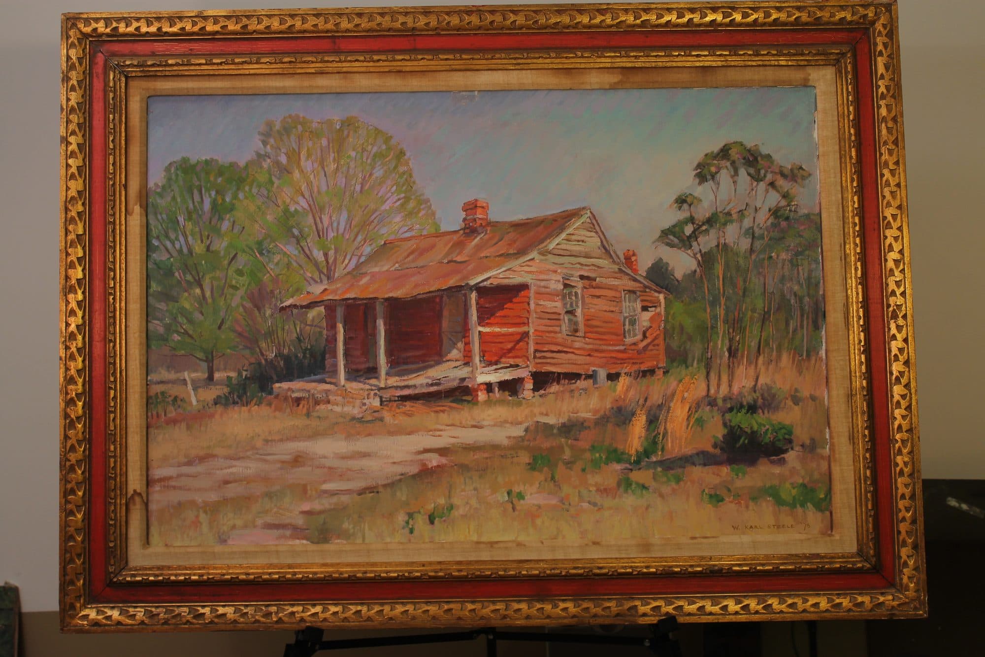 Weathered Red-Roofed Farmhouse — detail
