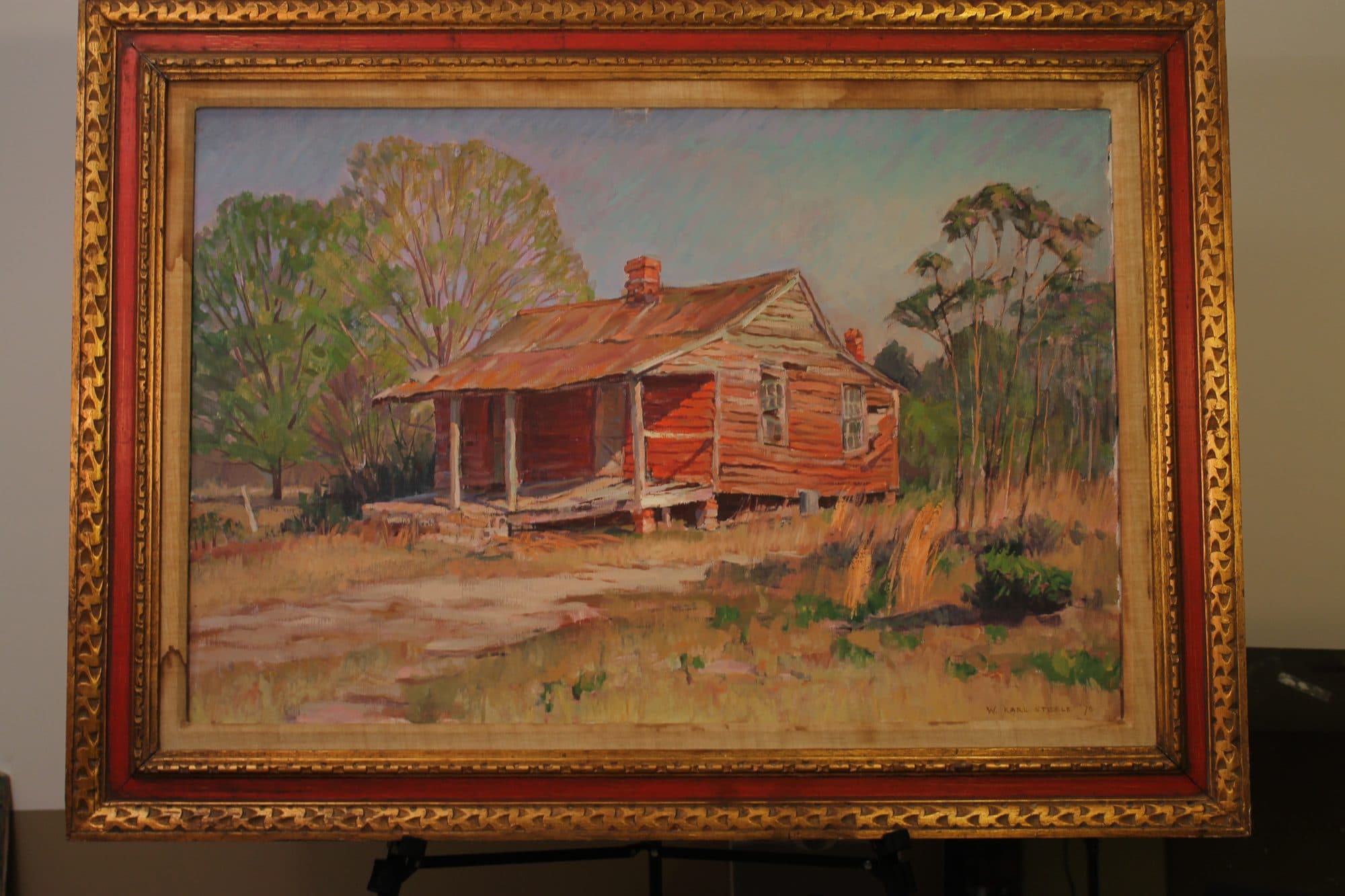 Weathered Red-Roofed Farmhouse — detail