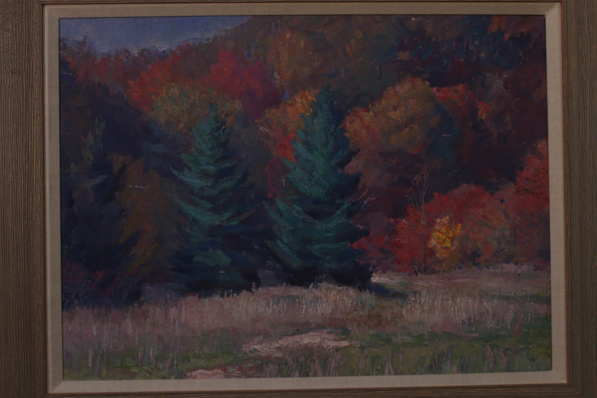 Pines Amid Autumn Foliage — detail