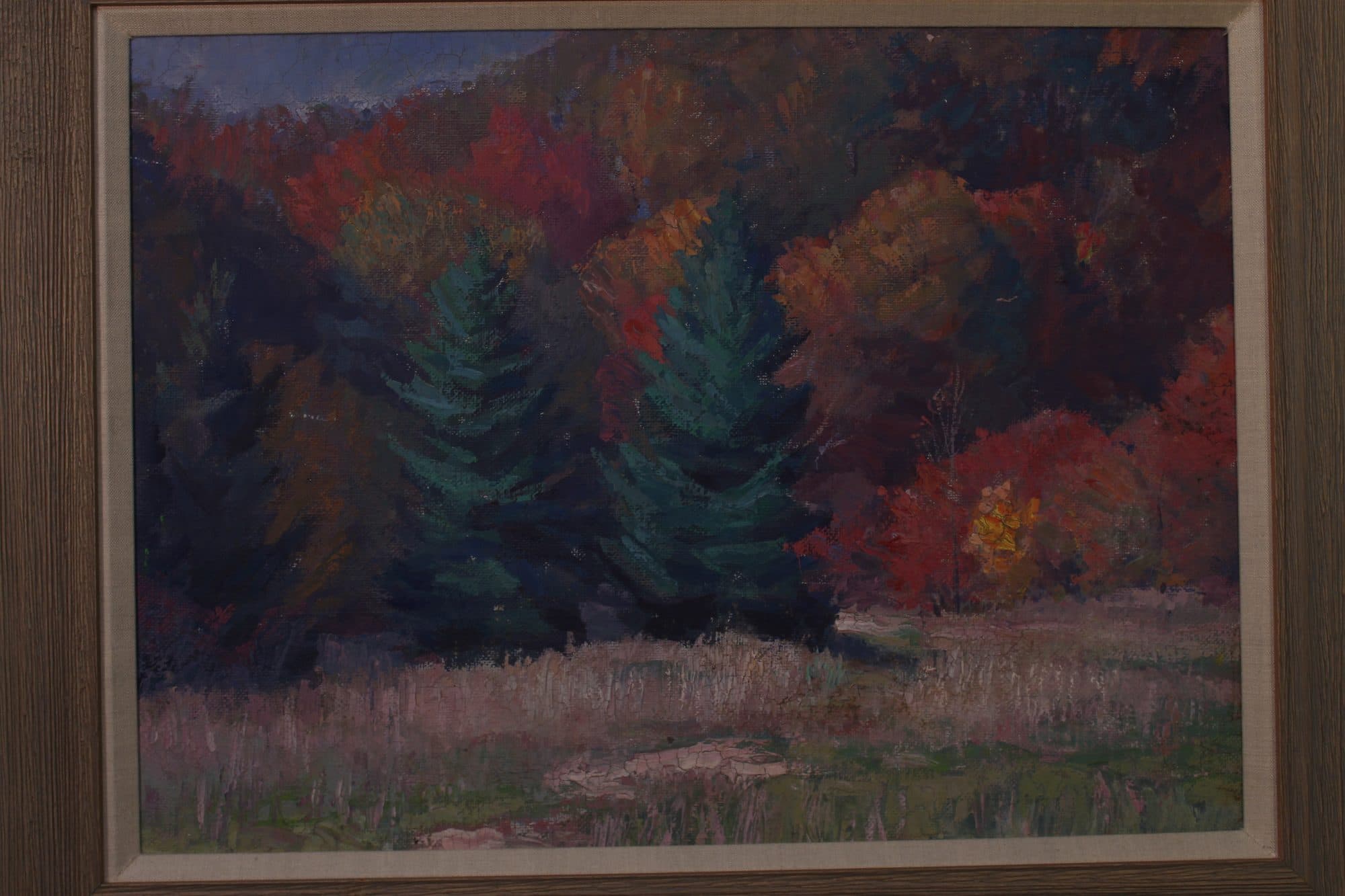 Pines Amid Autumn Foliage — detail