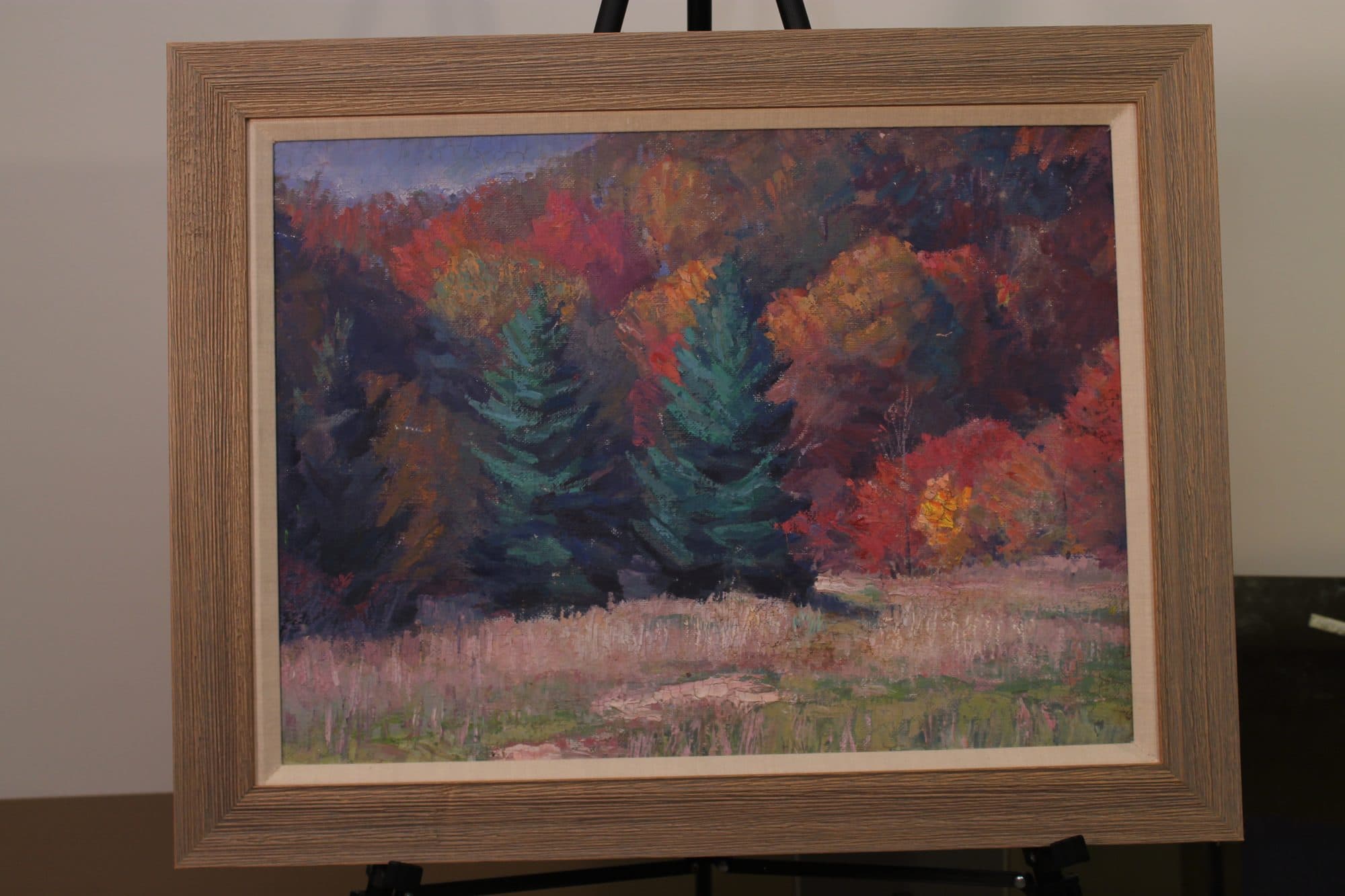 Pines Amid Autumn Foliage — detail