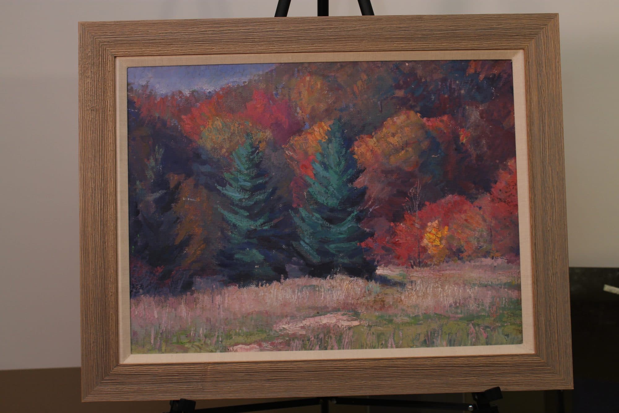 Pines Amid Autumn Foliage — detail