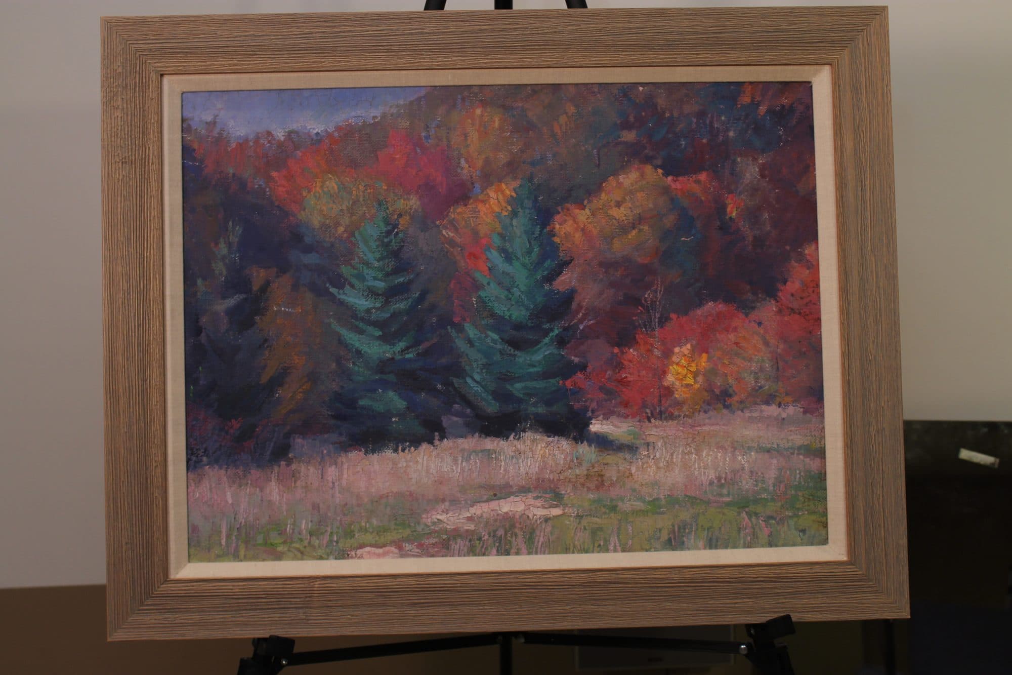 Pines Amid Autumn Foliage — detail