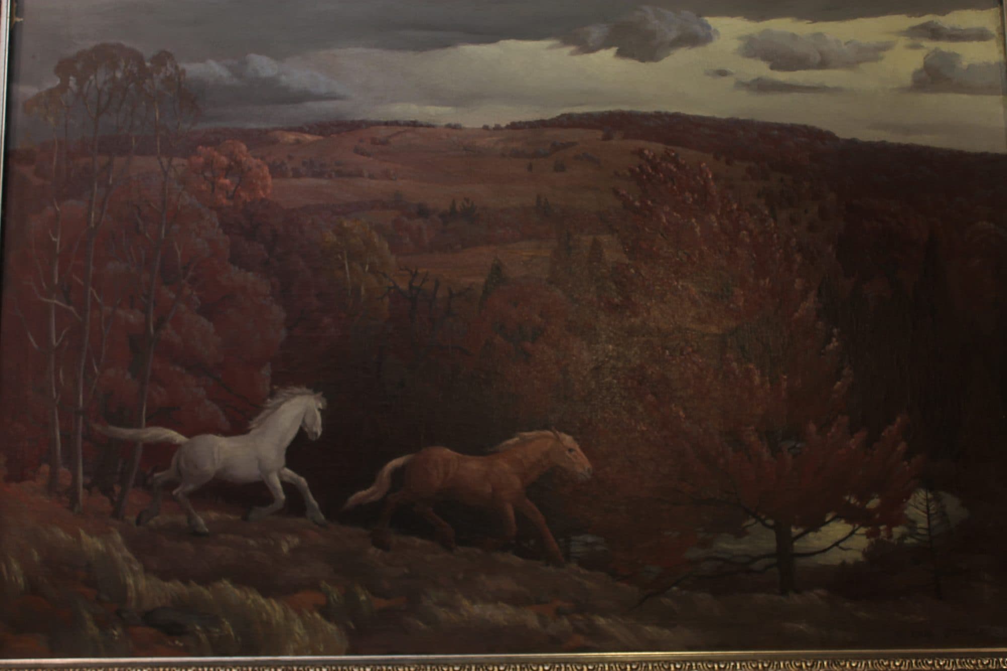 Two Horses In Autumn Field — detail