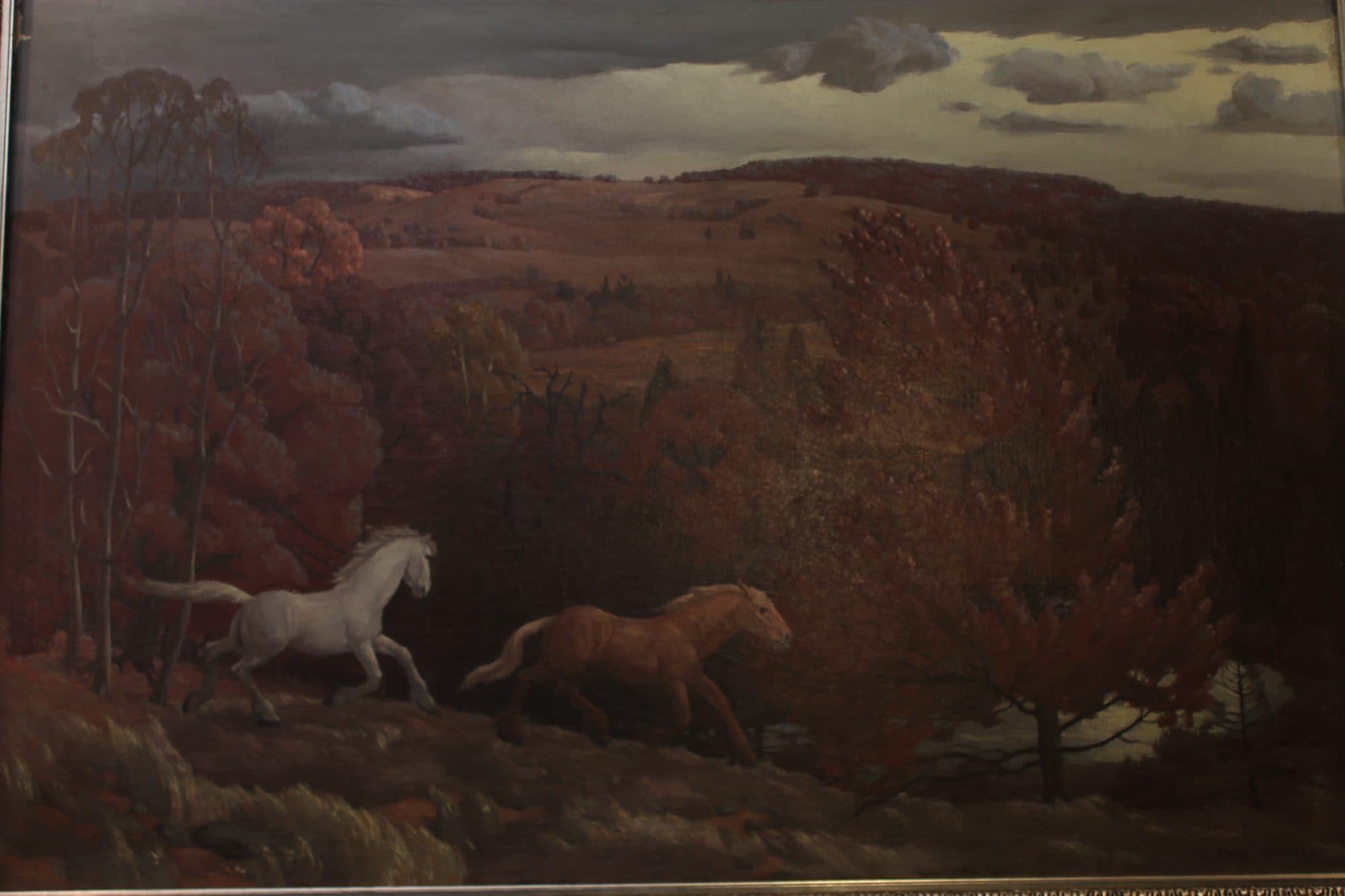 Two Horses In Autumn Field — detail