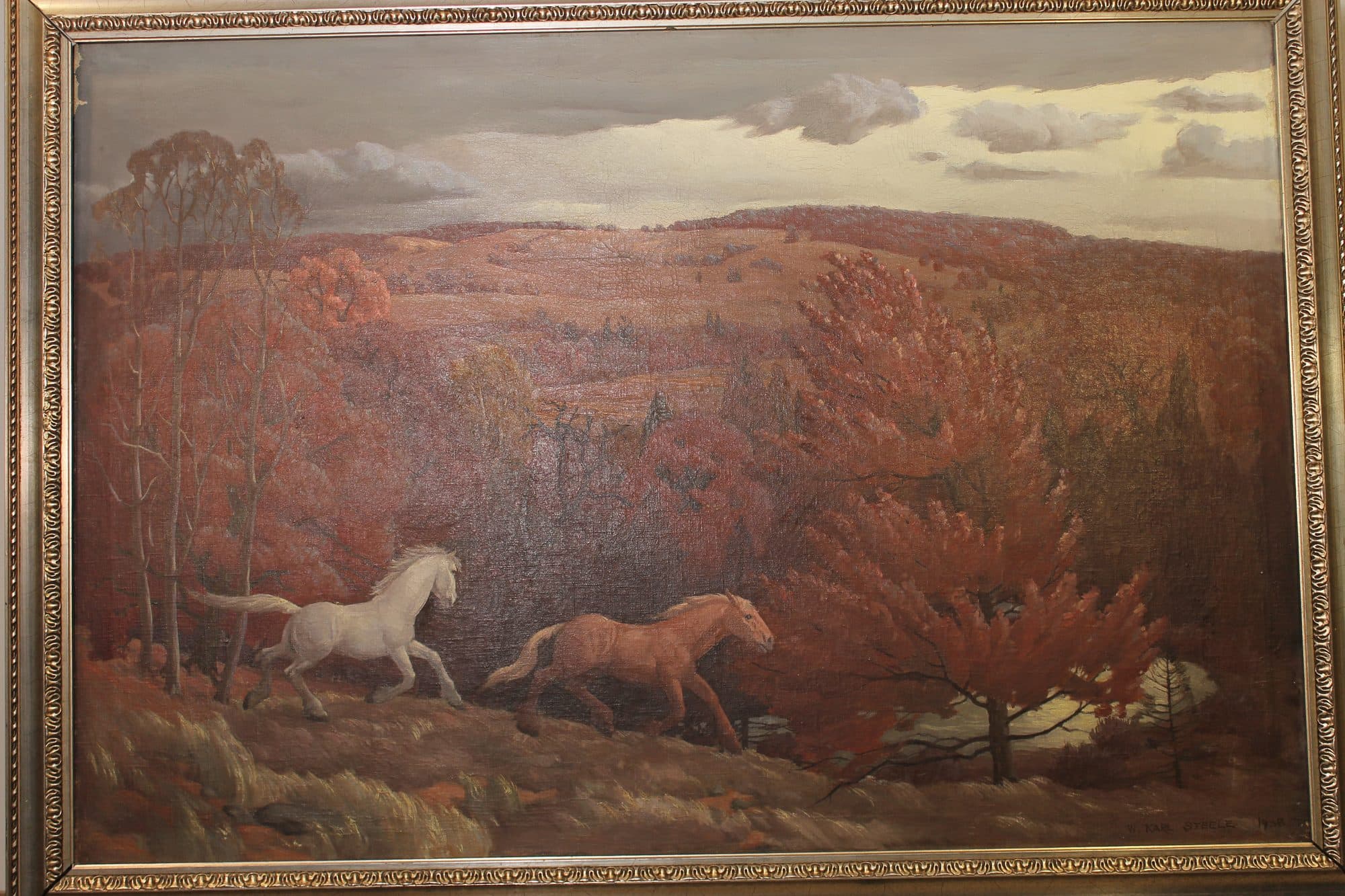 Two Horses In Autumn Field — detail