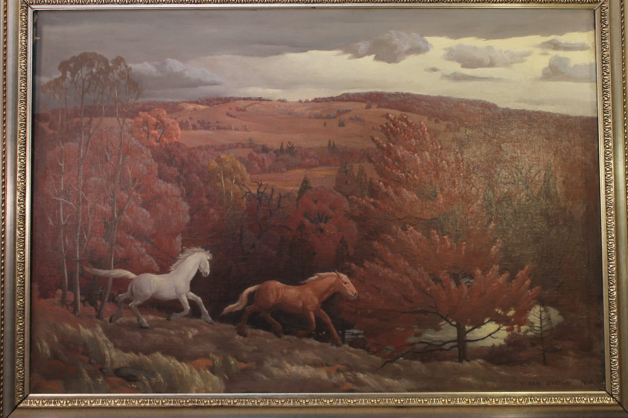 Two Horses In Autumn Field — detail